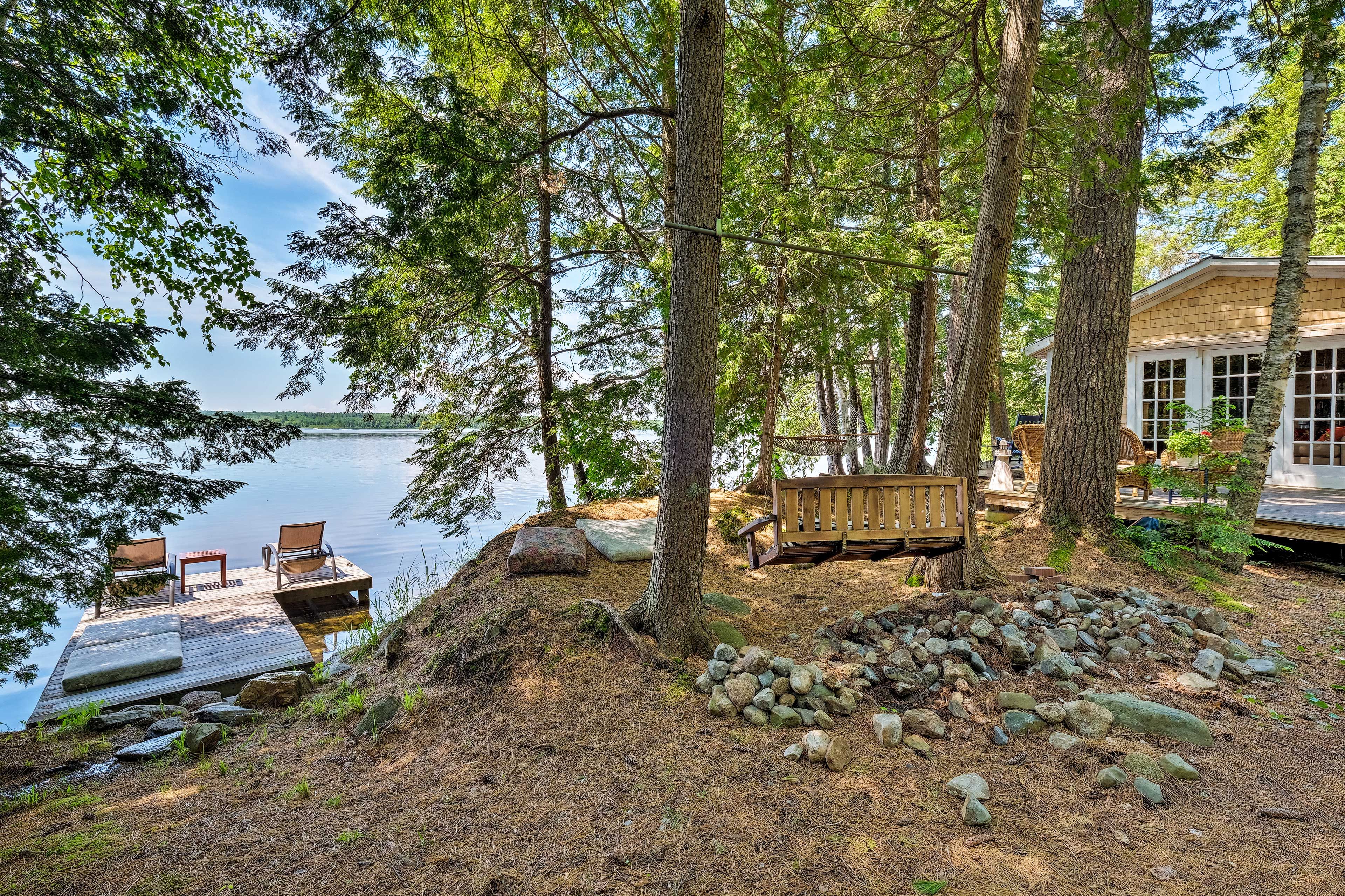 Sway the day away on the hammock or tree swing.
