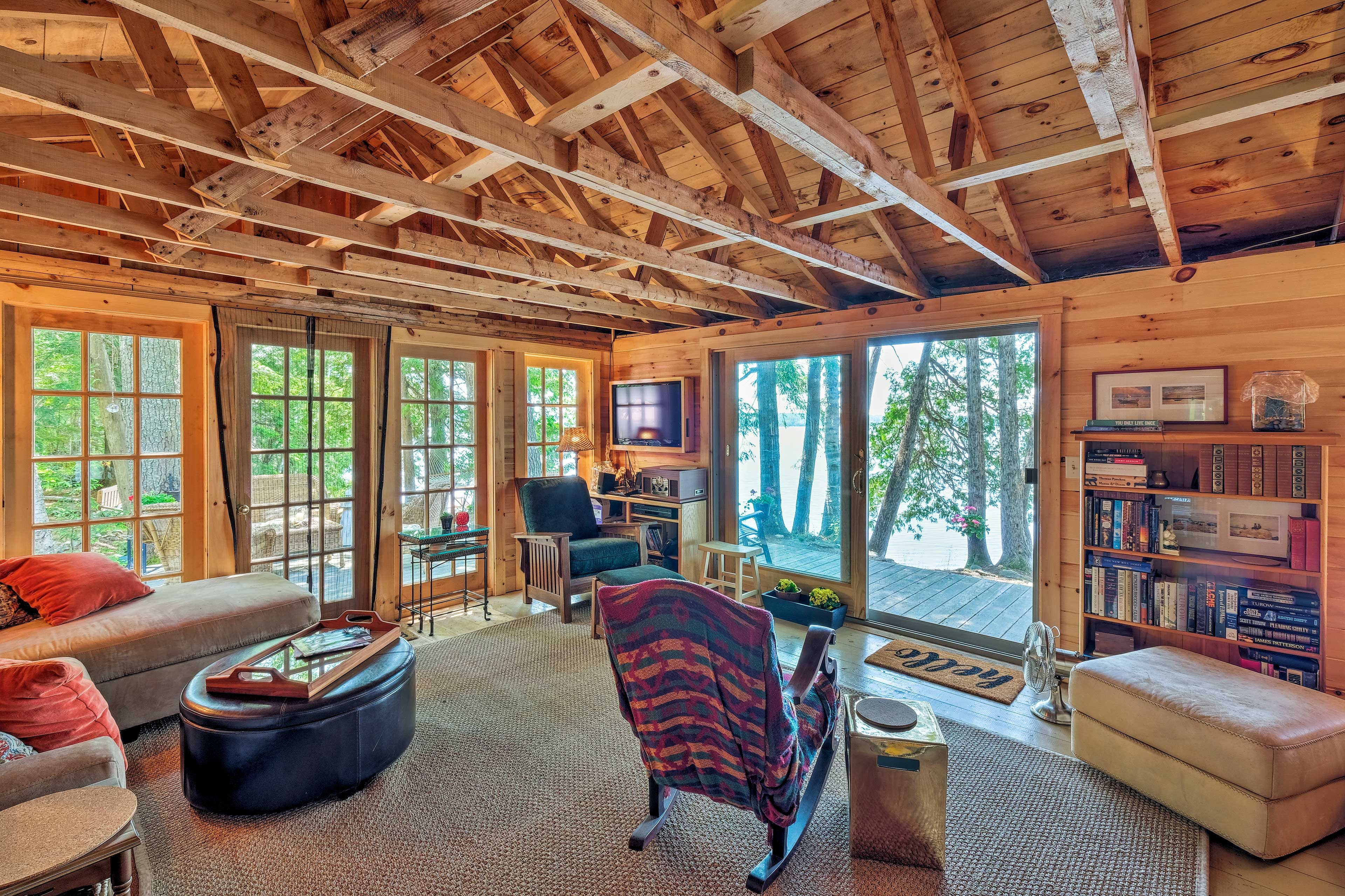 Enjoy unbeatable views of Wesserunsett Lake from inside & out!