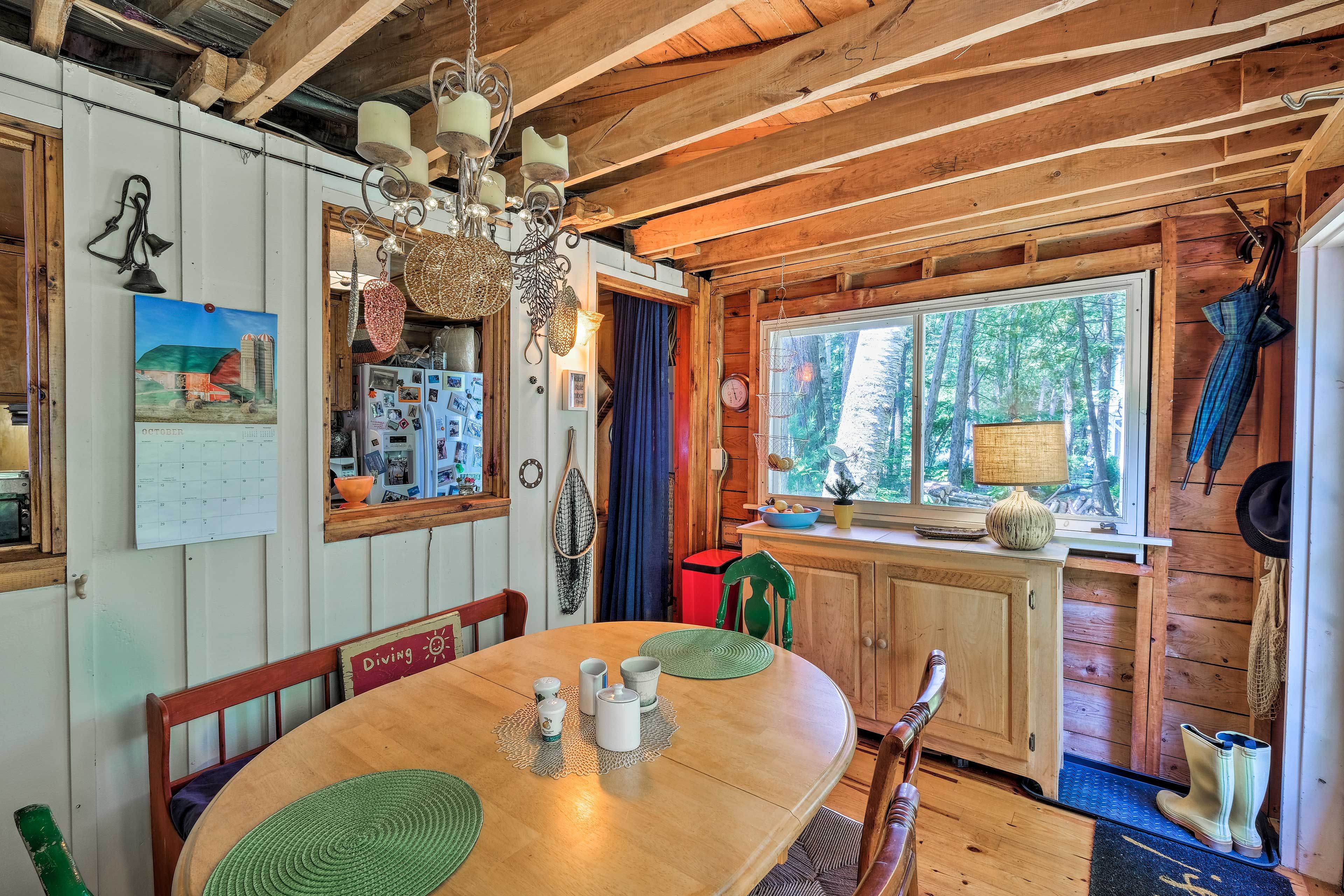 Serve meals at the 6-seat dining table.