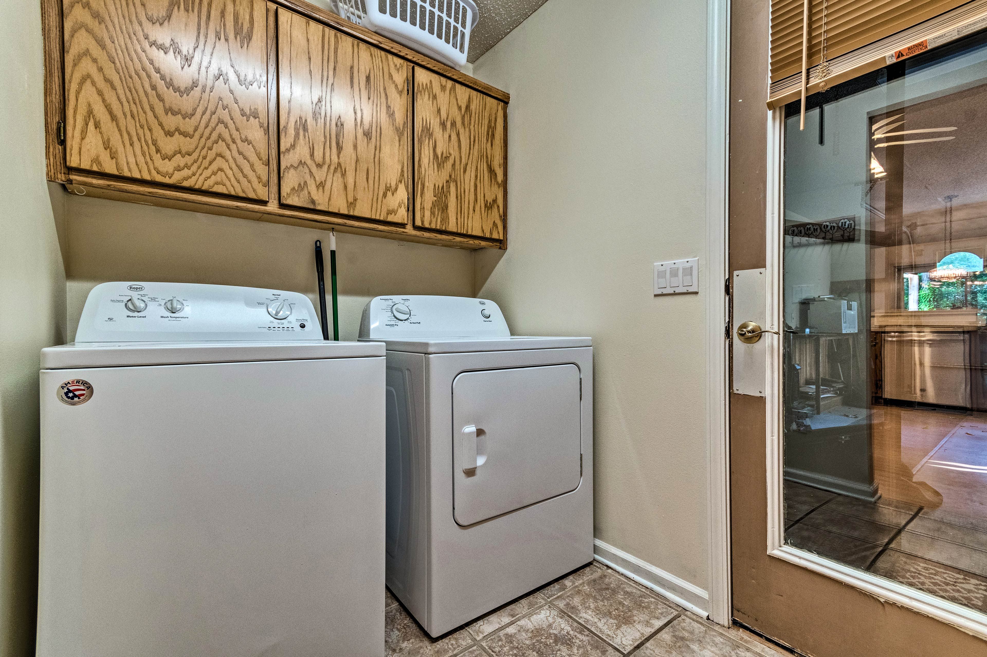 Keep your vacation wardrobe clean with the at-home laundry machines.
