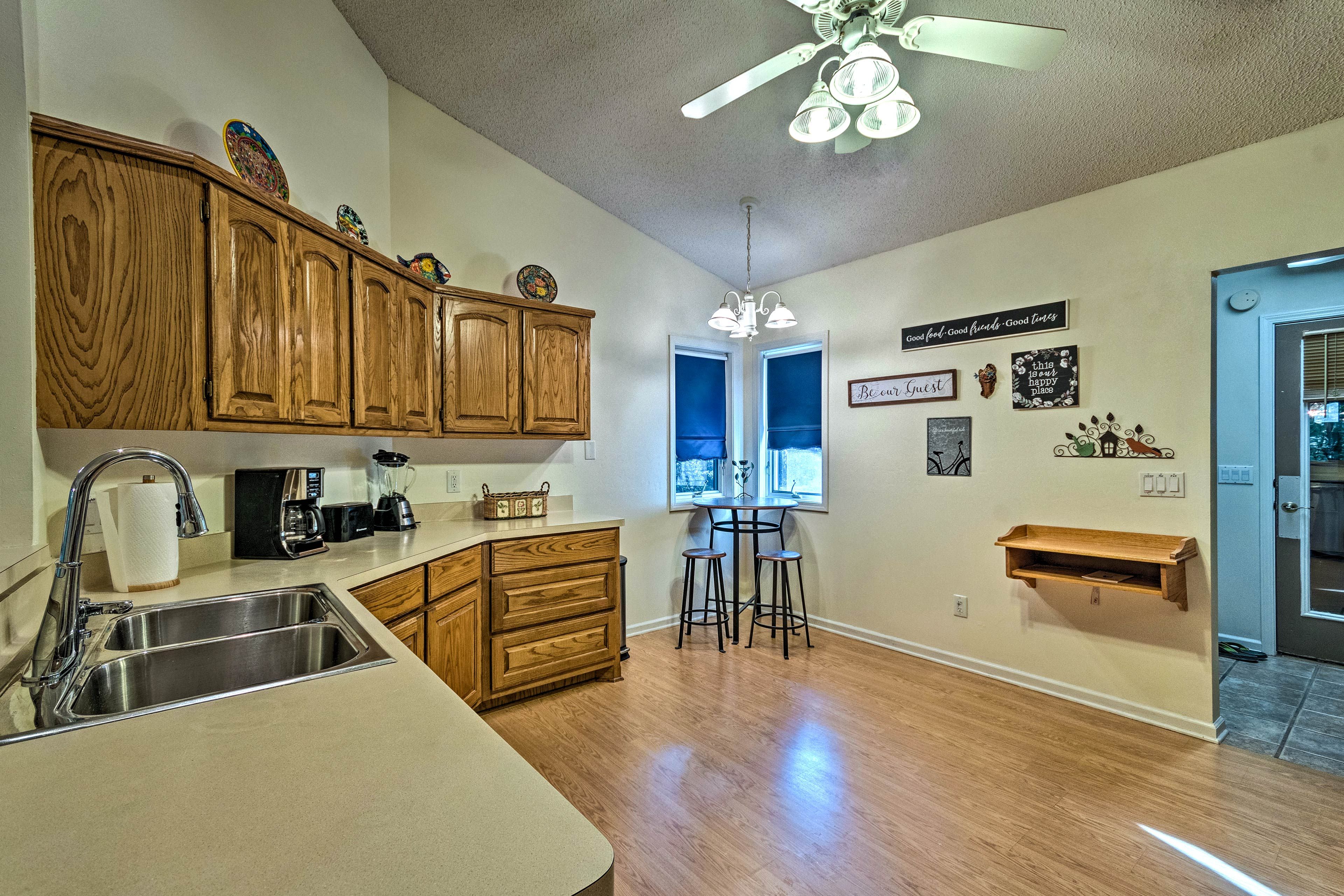 You'll find the kitchen is fully equipped with all the cooking essentials.