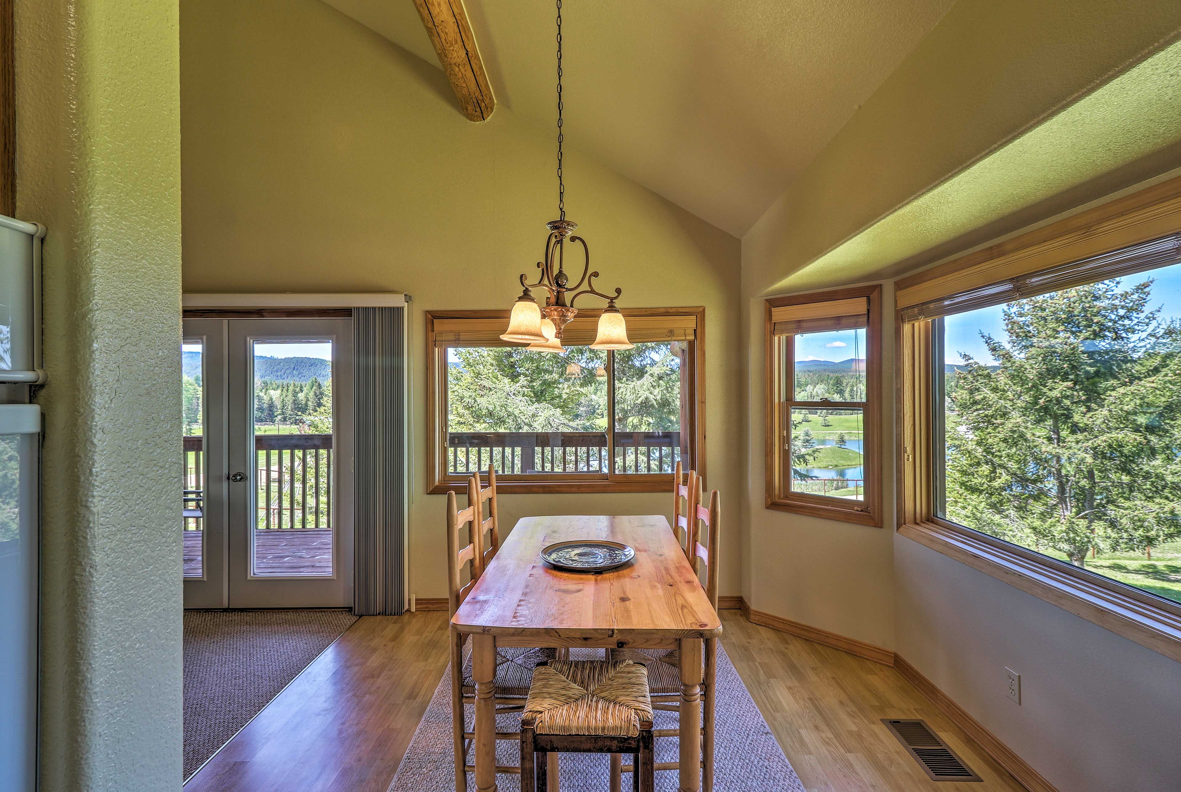 Open the door to the deck for some fresh air.