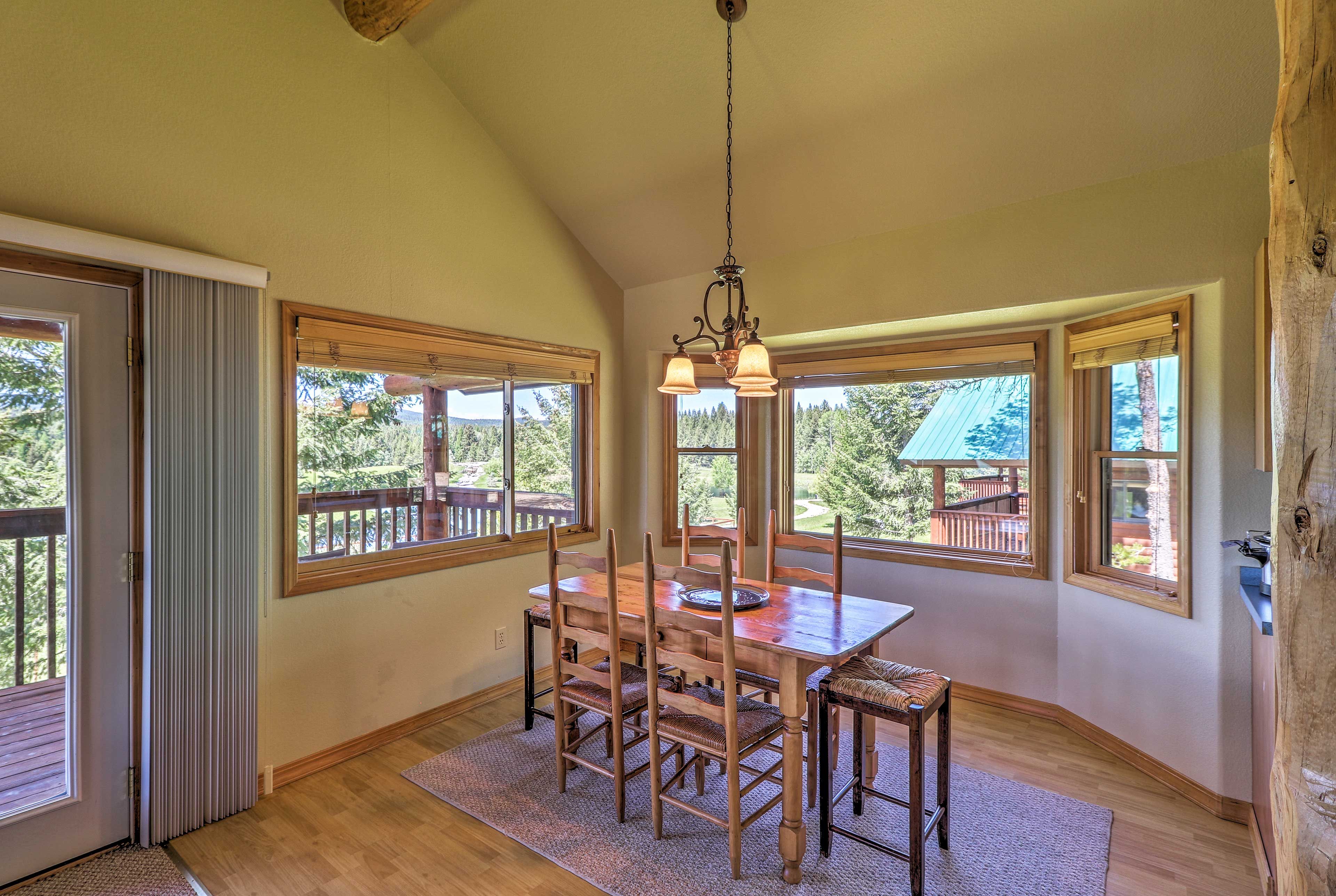 Set the 6-person dining table for a tasty feast with friends.