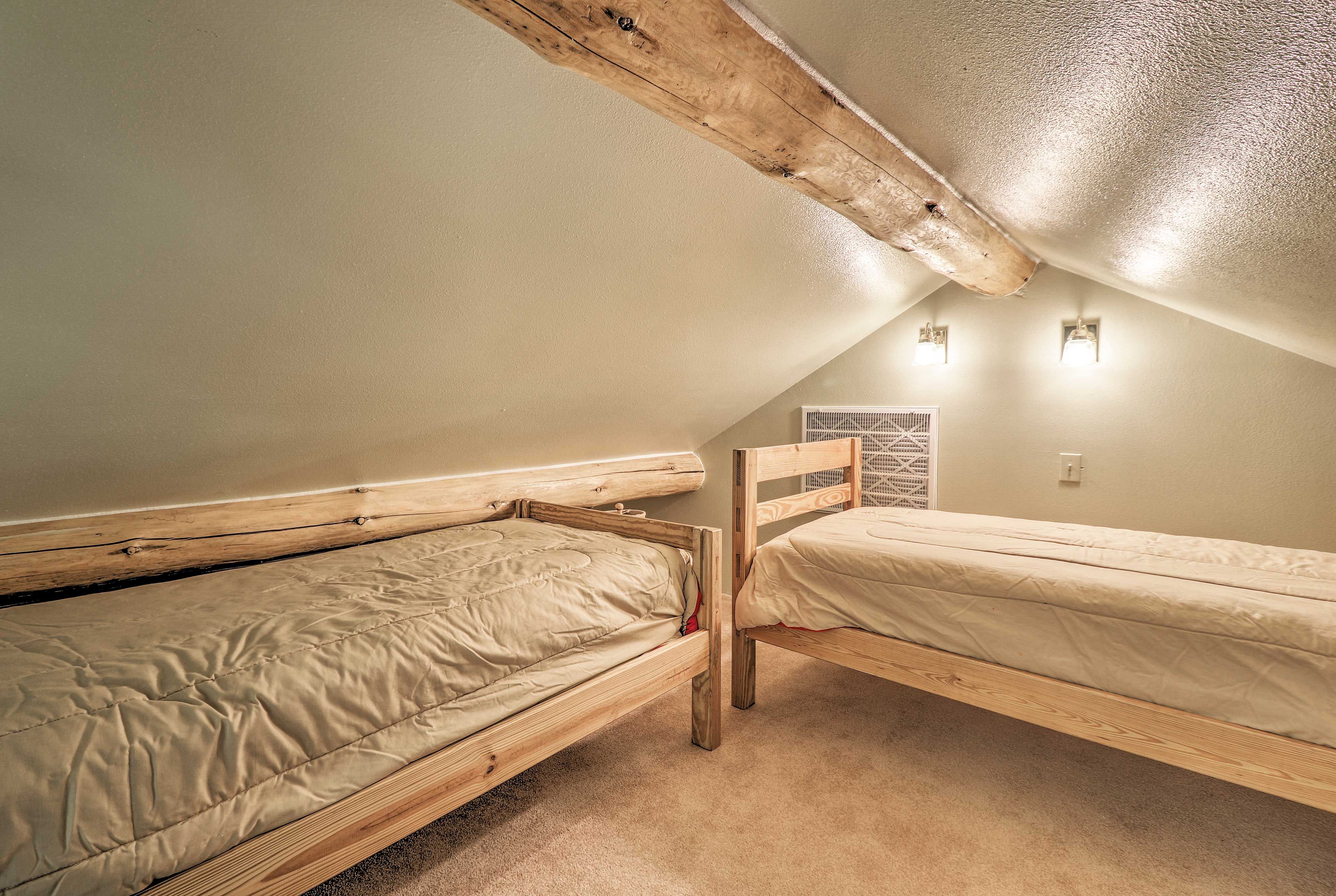 The loft has 2 twin-sized beds for your crew.
