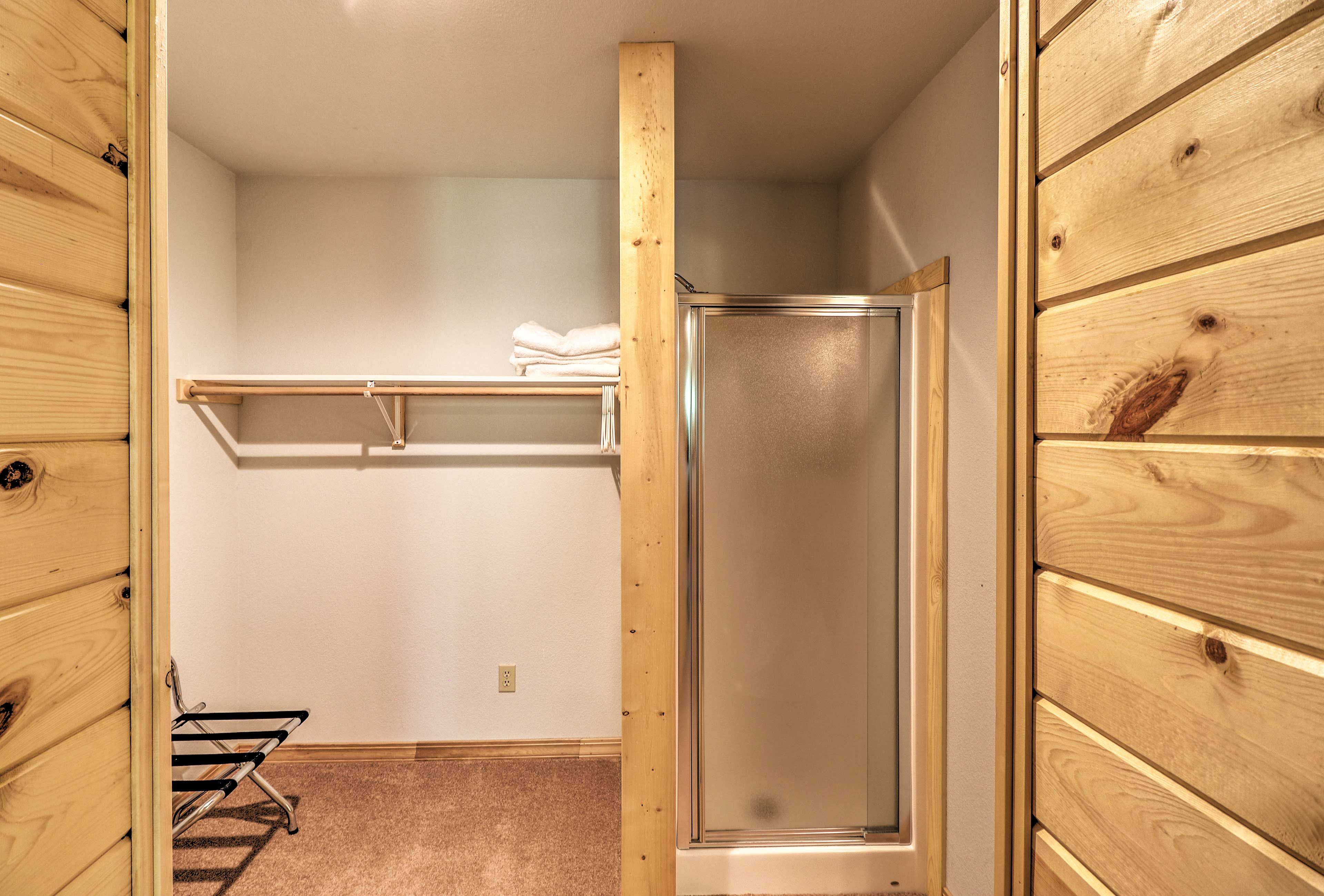 Rinse away the day in the stand-up shower.