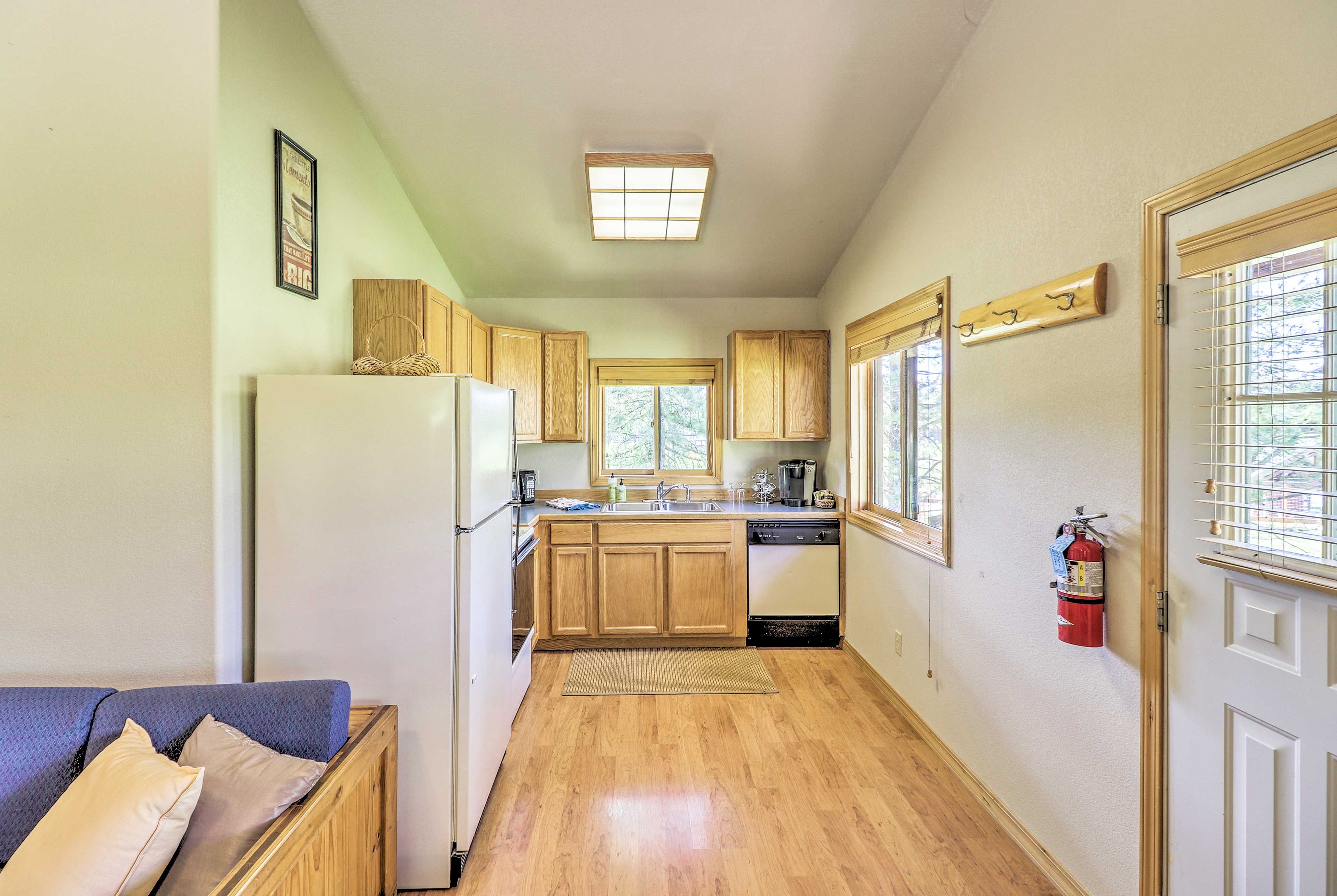 Try out a new recipe in the fully equipped kitchen.