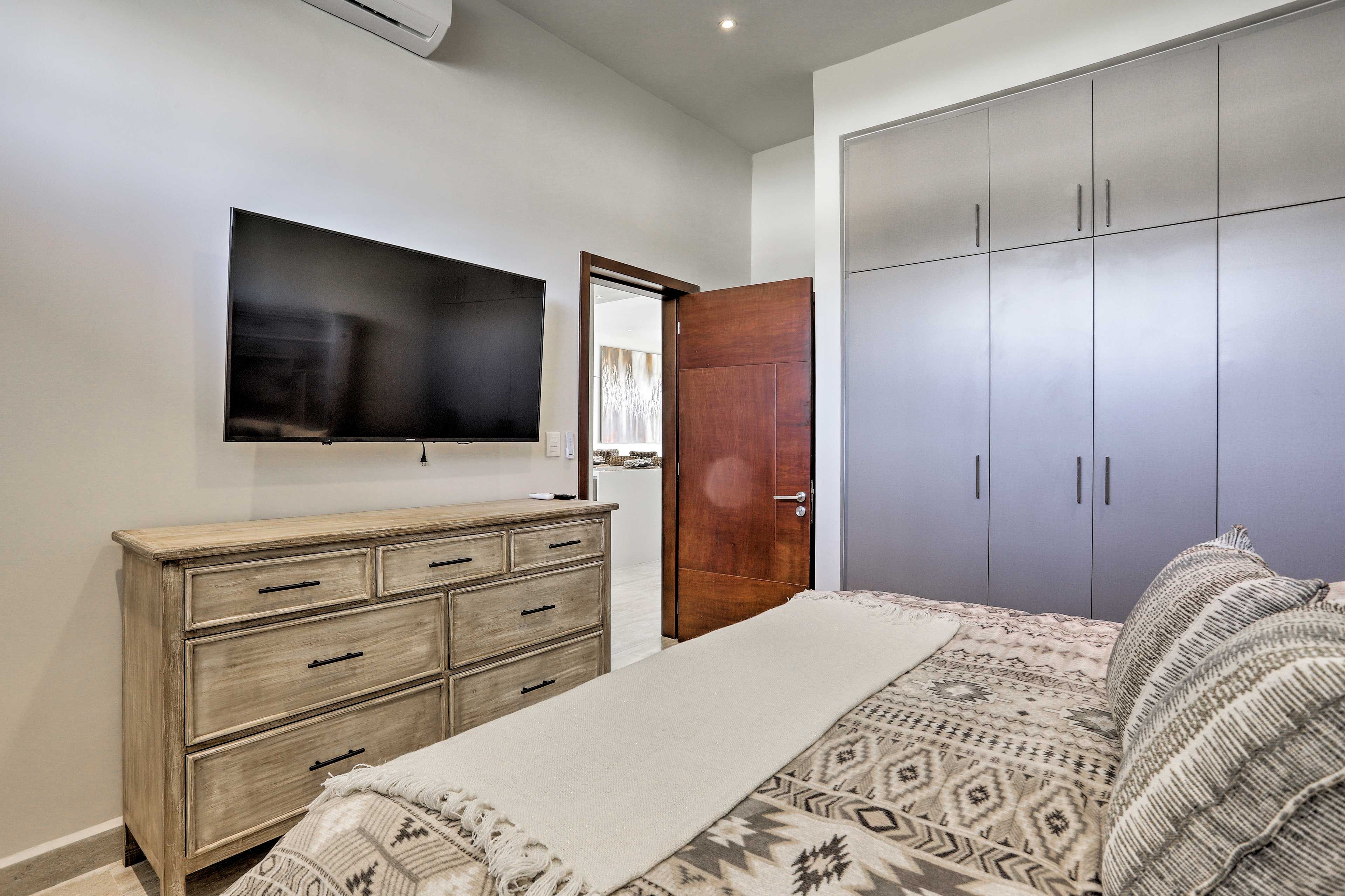 Stick your clothes in the dresser to stay organized.