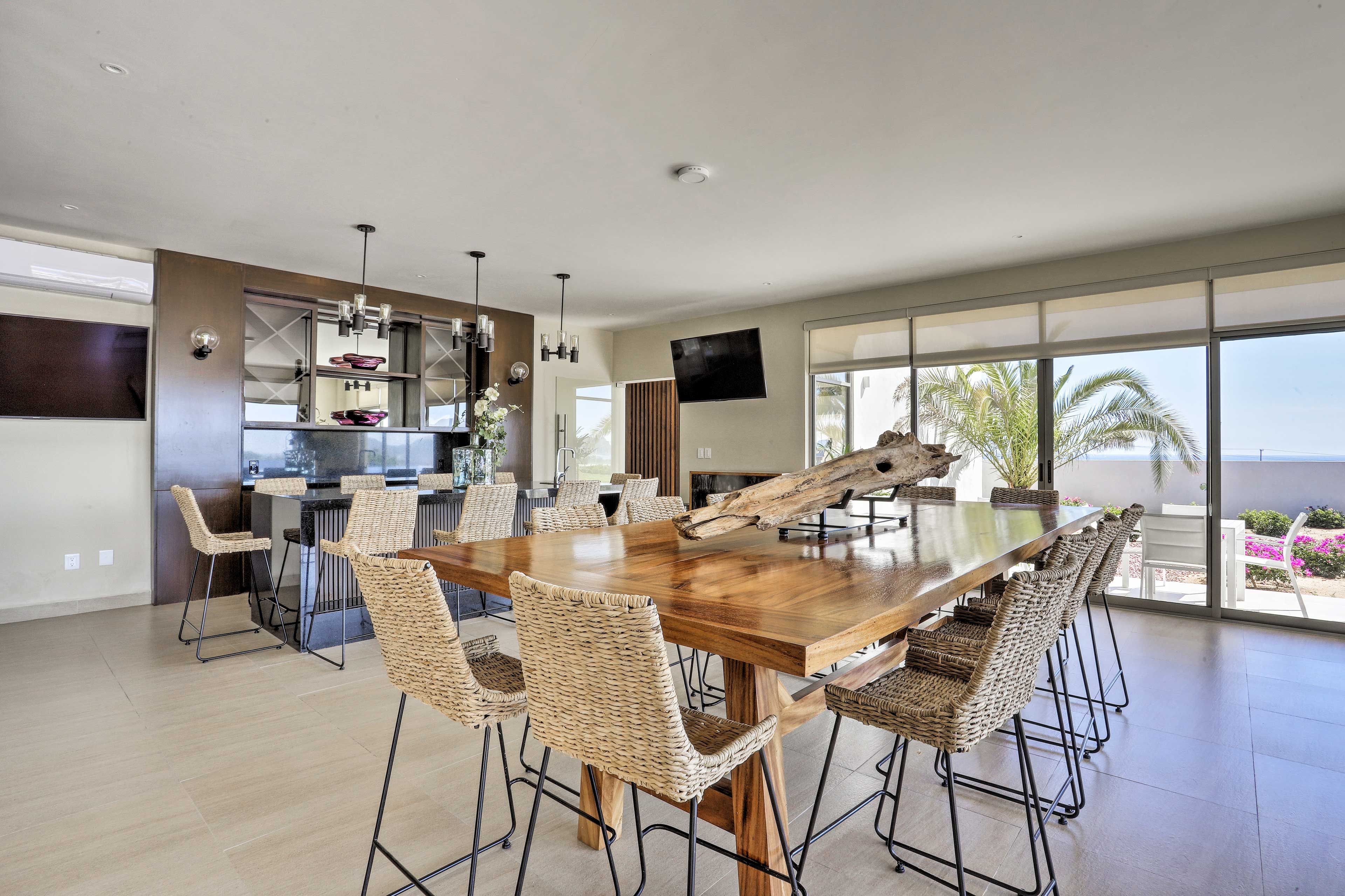 Make a snack or enjoy a beverage indoors.