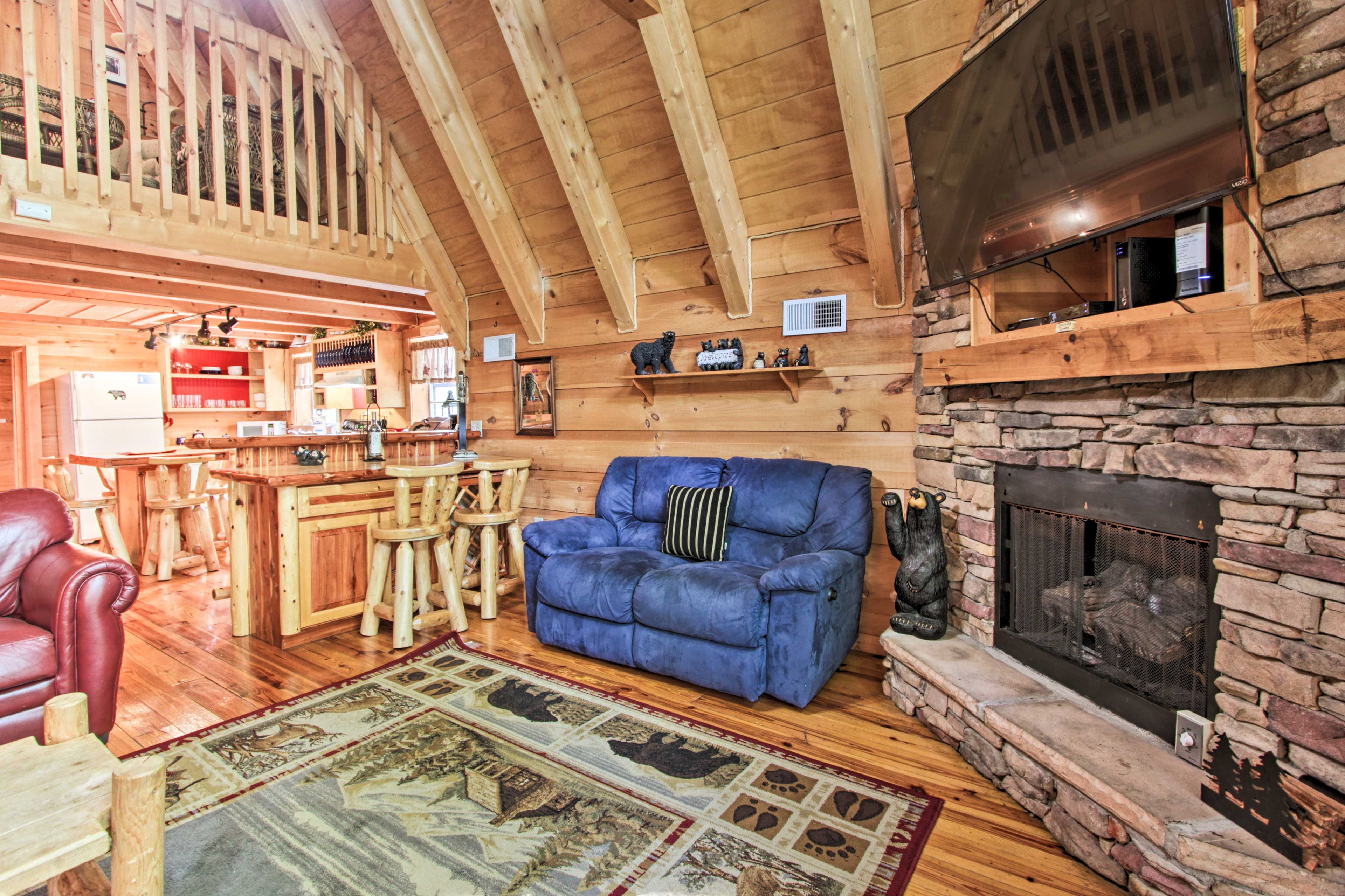 Living Room | Gas Fireplace | Sleeper Sofa