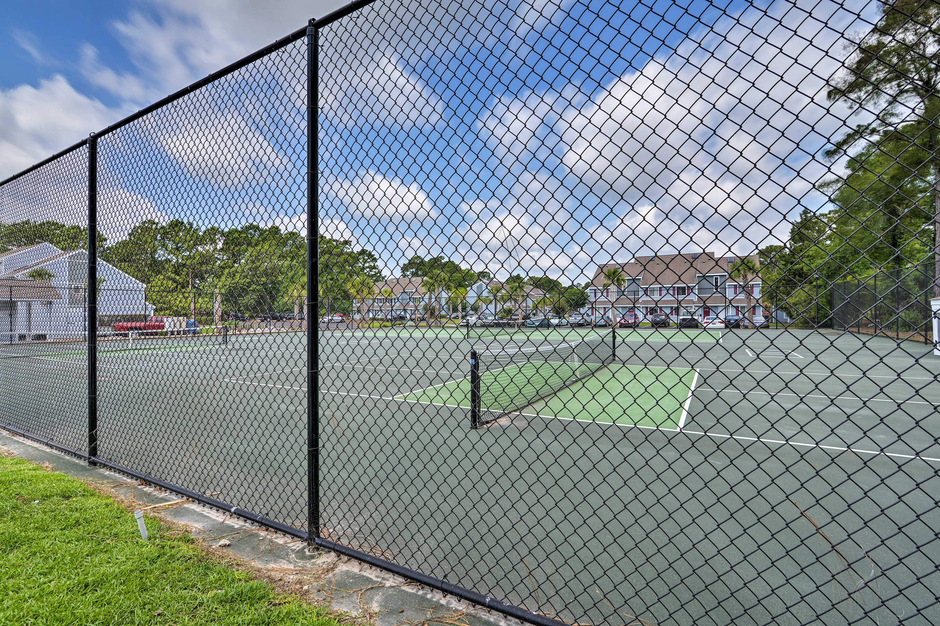 Serve it up at the community tennis courts.