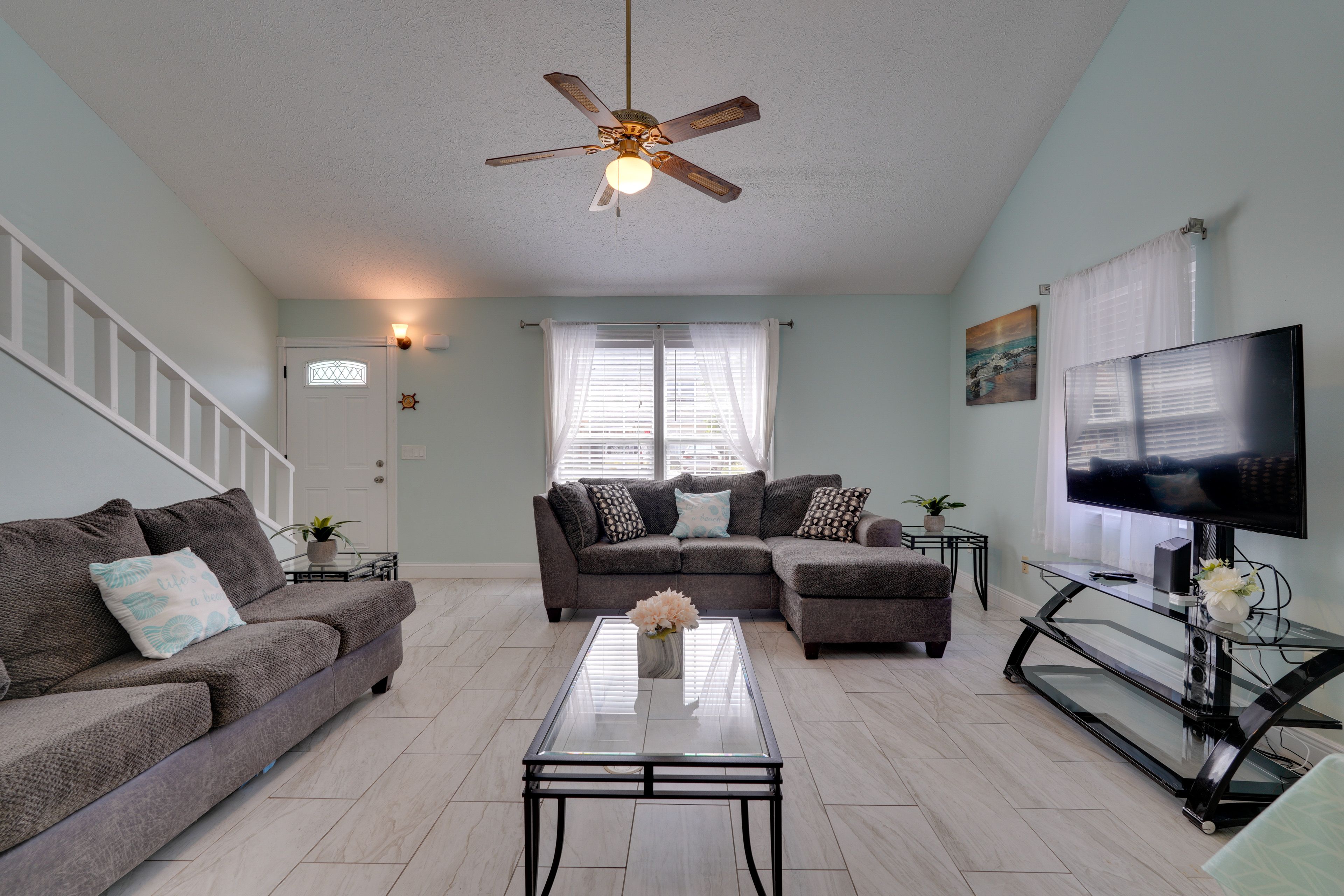 Living Room | Queen Sleeper Sofa | New 40" Flat-Screen TV | 1st Floor