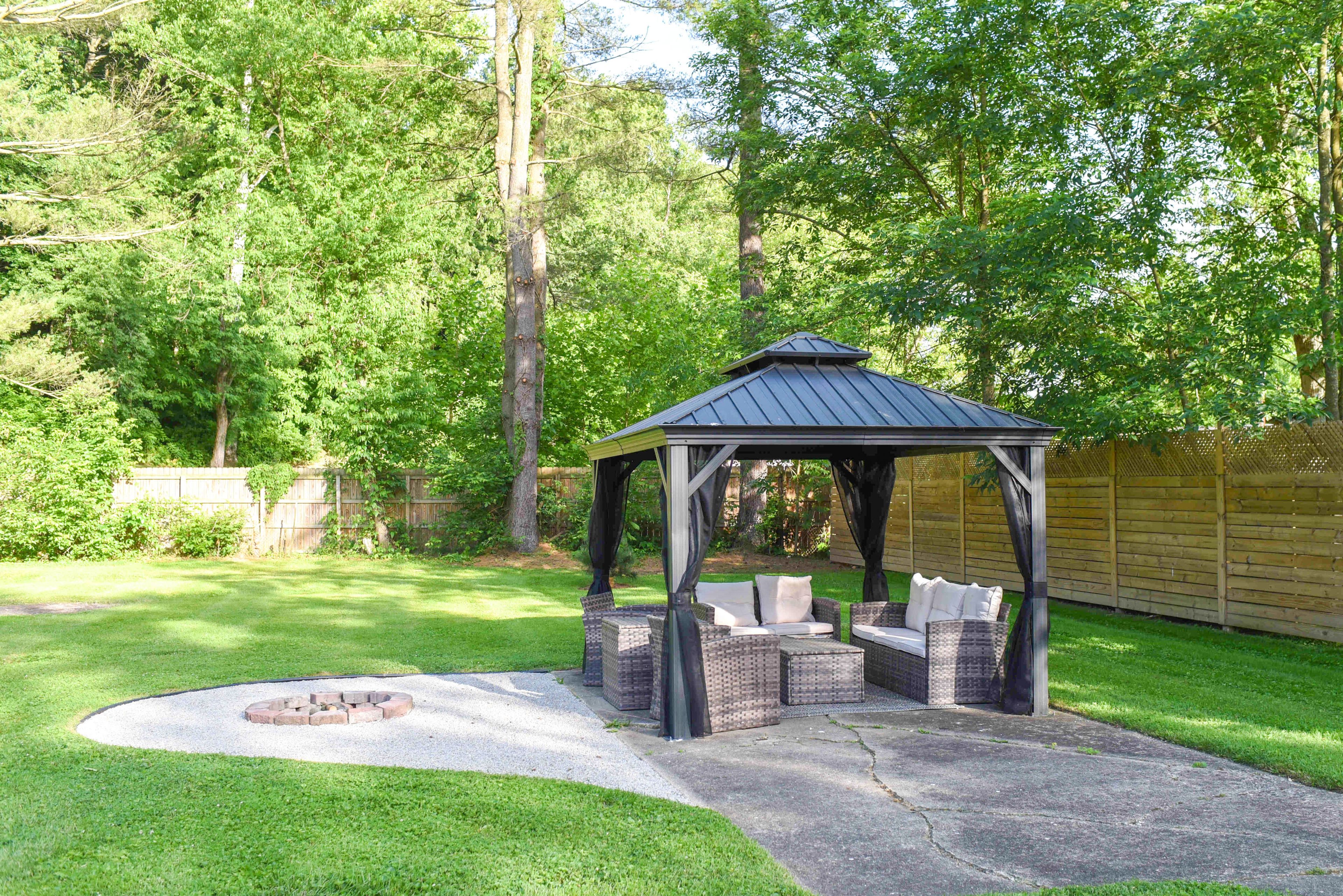 Patio | Furnished Gazebo | Yard