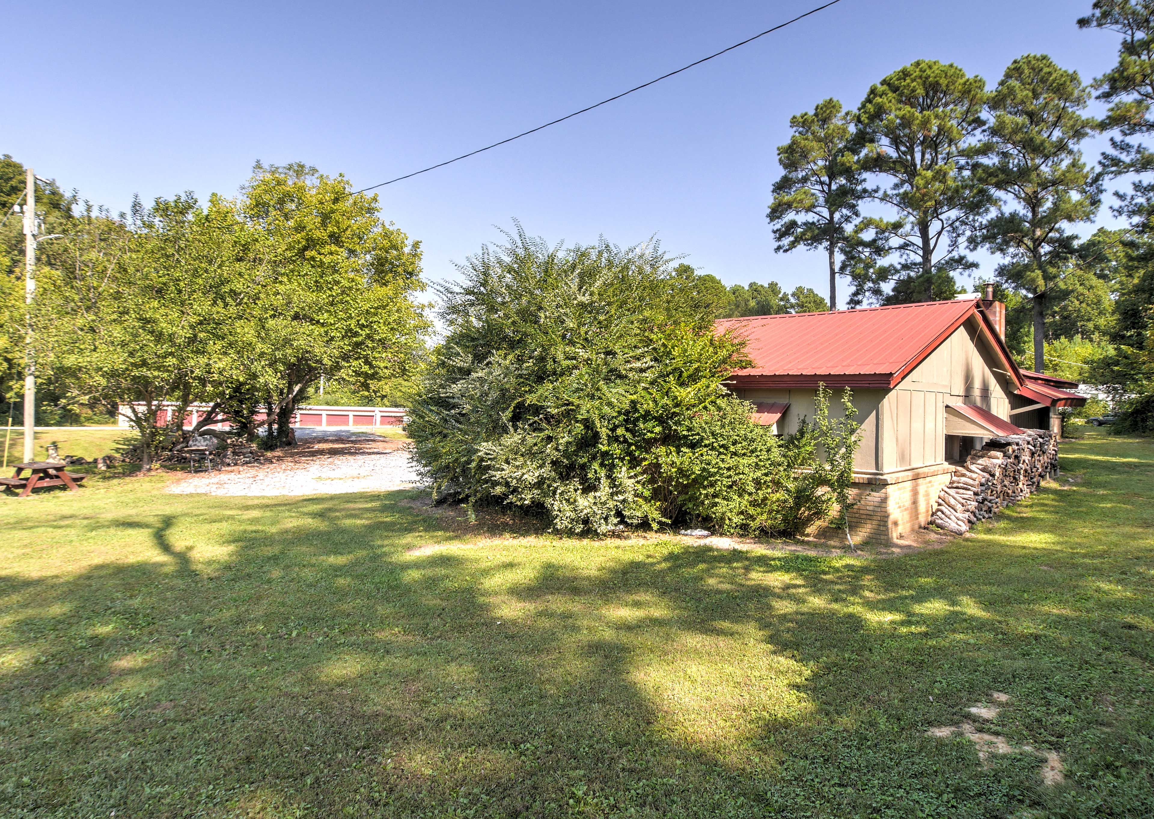 The spacious yard is ideal for games outside.