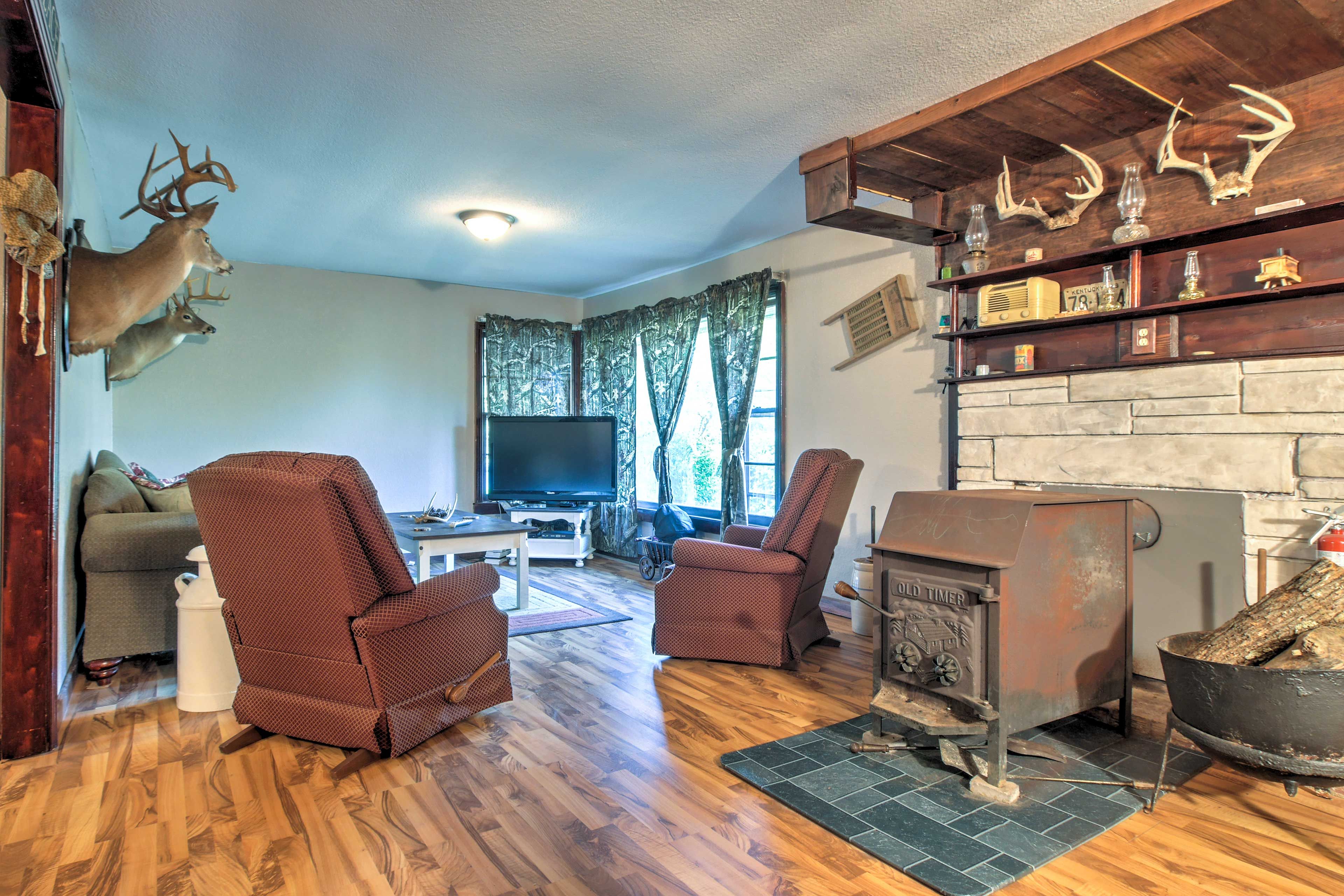 Watch the flat-screen cable TV during your downtime.