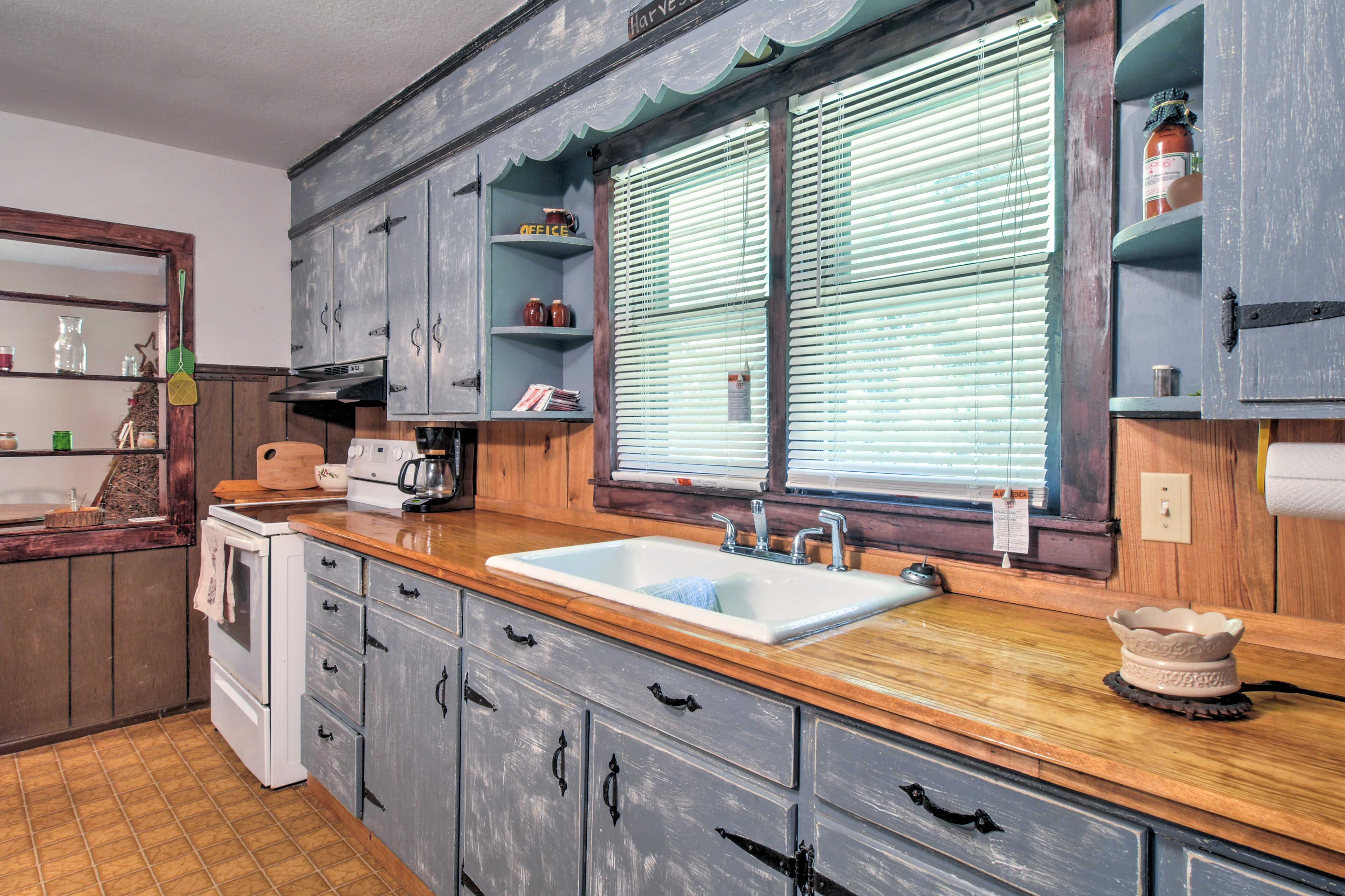 Prepare homemade meals in the fully equipped kitchen.