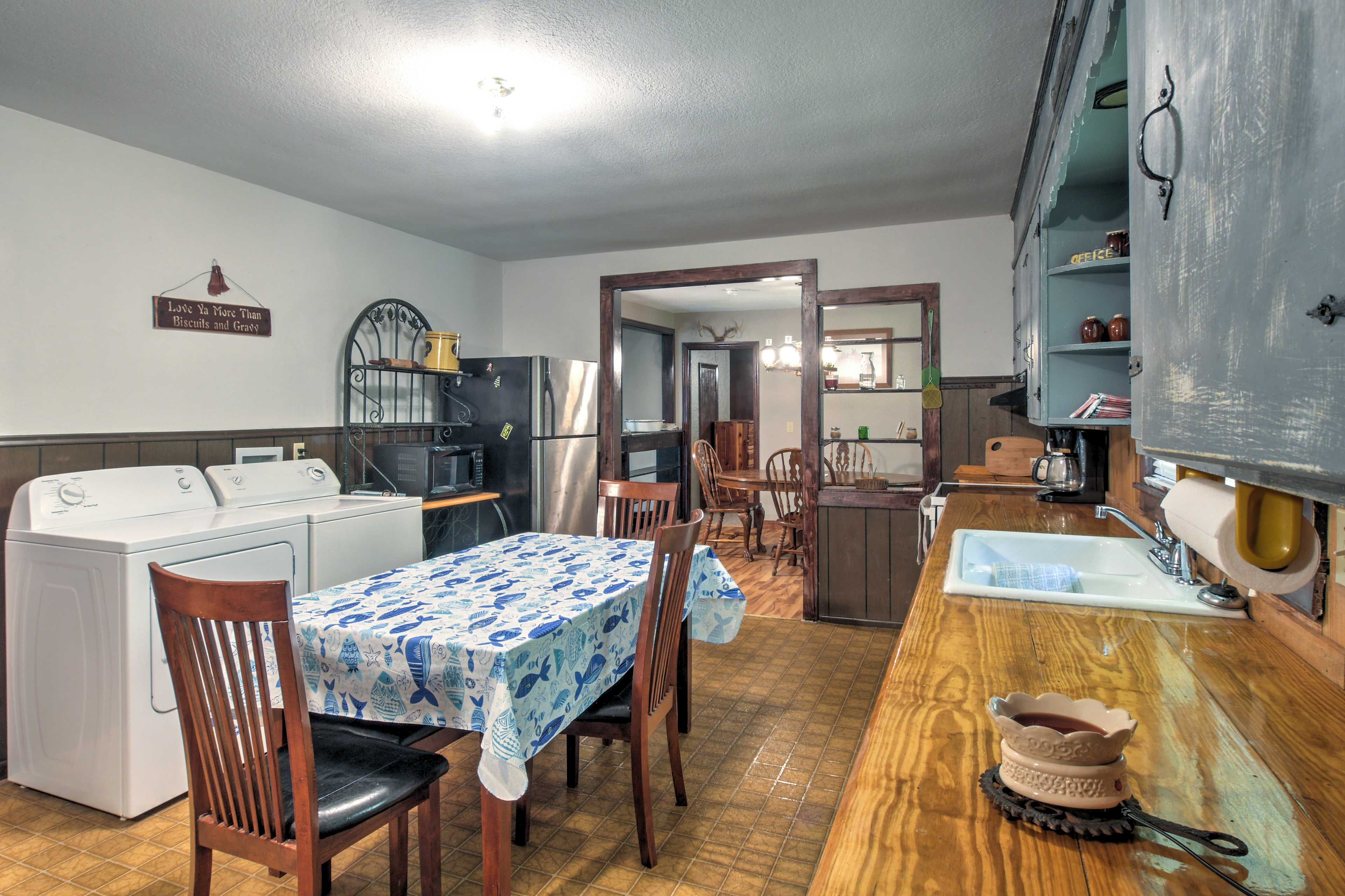 Morning coffee at the breakfast table is a must before a day of hunting and fish