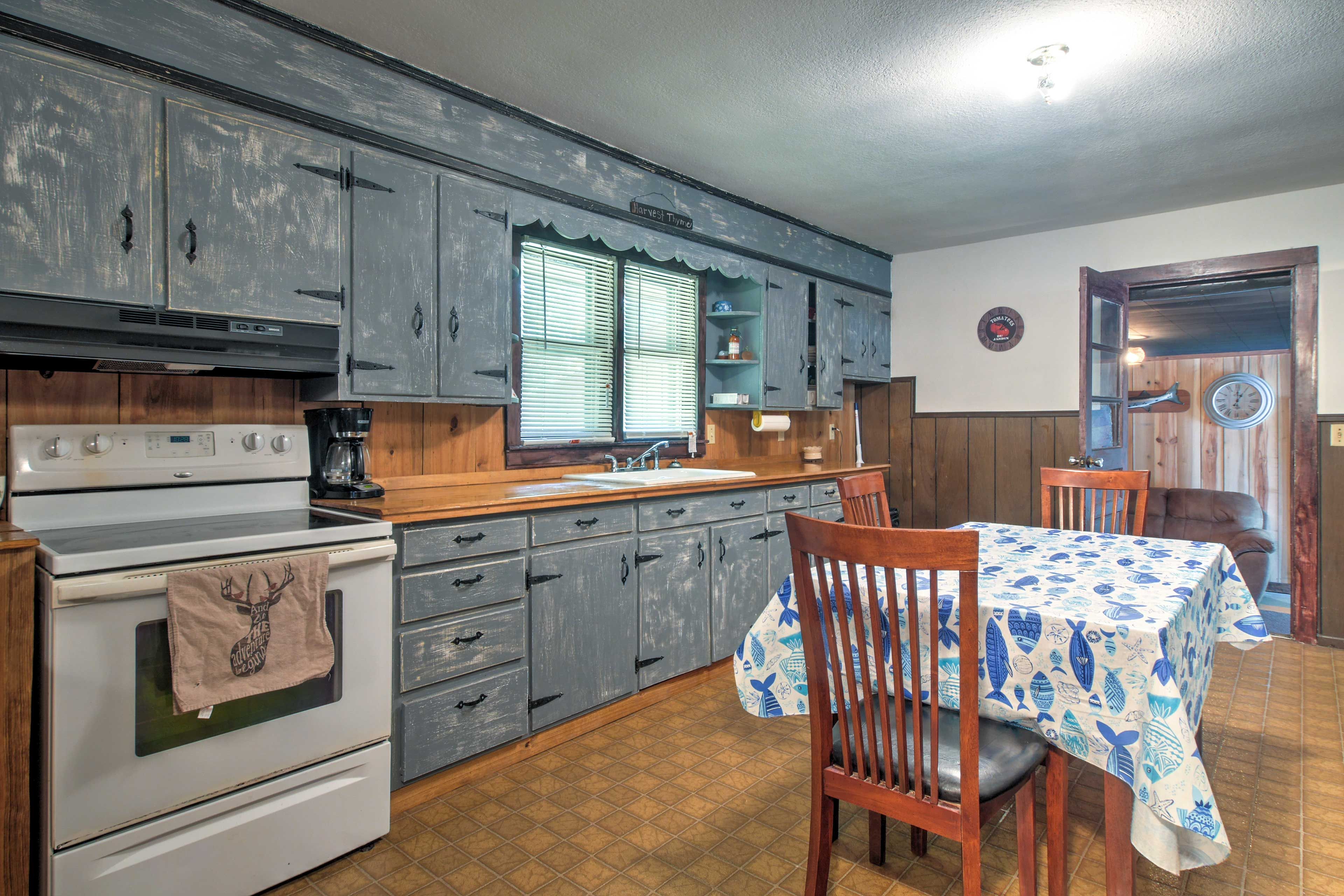 Essential appliances and ample counter space make meal prep a breeze!