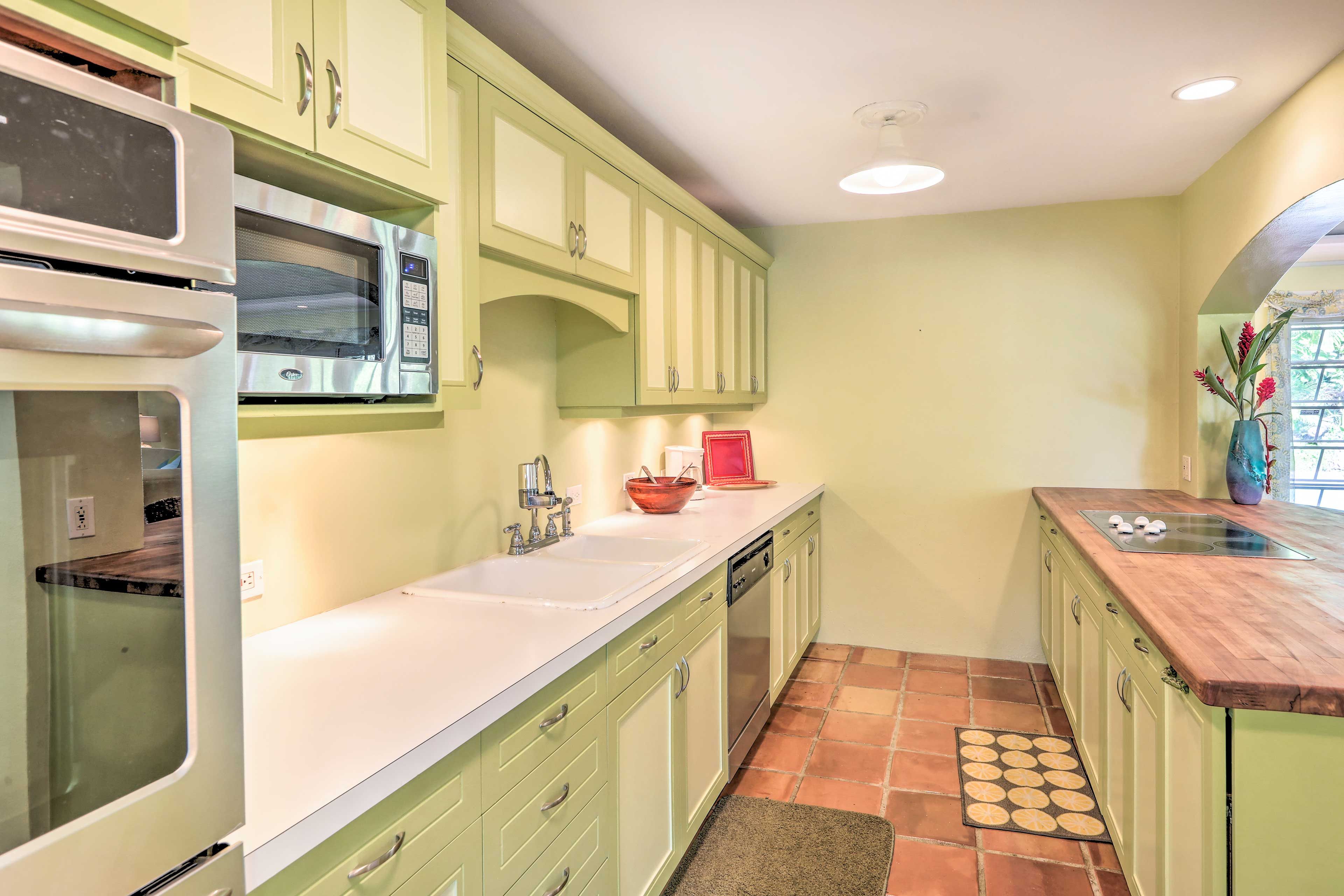 Enjoy the convenience of having a dishwasher in the kitchen.