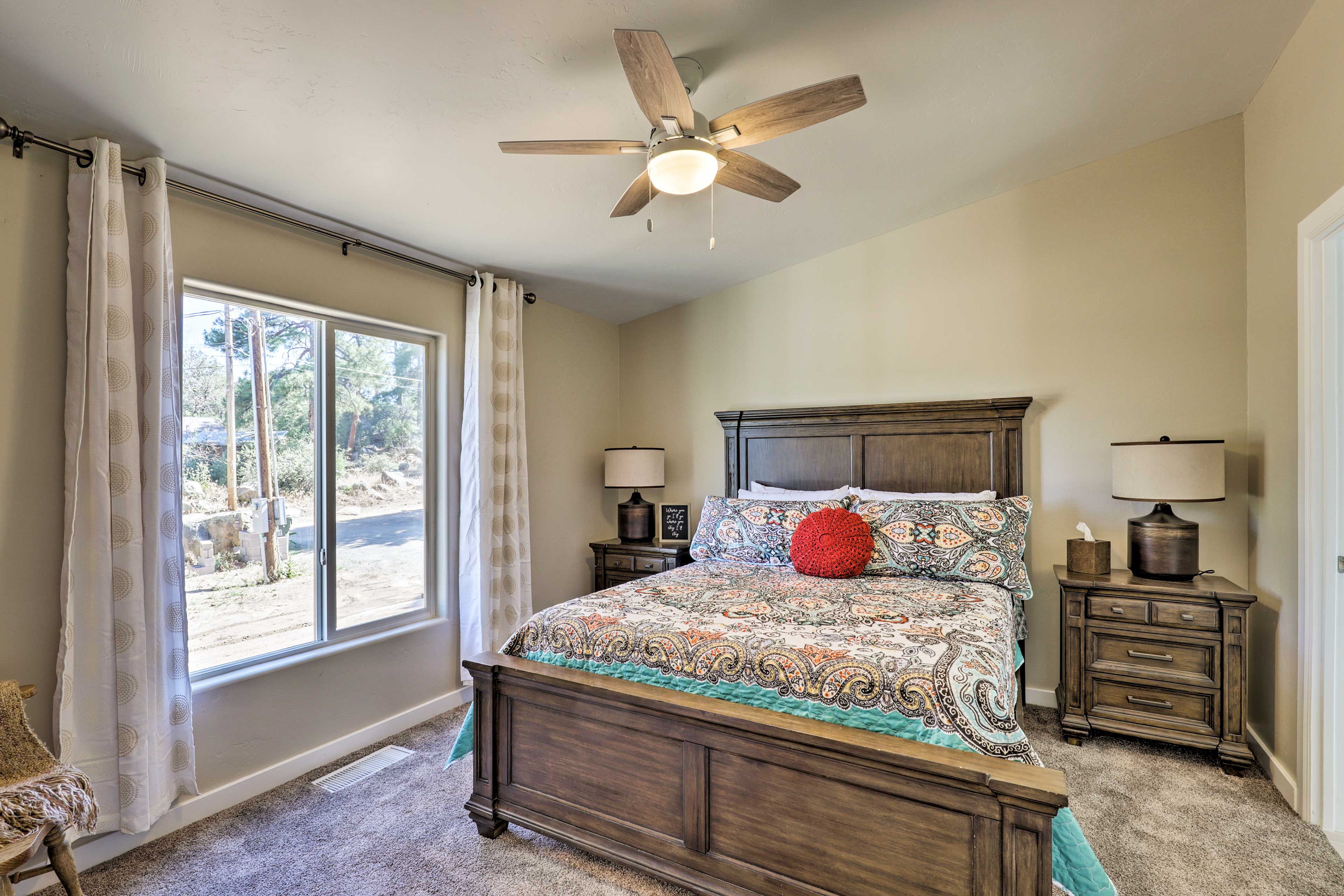 The first bedroom is bright & spacious!