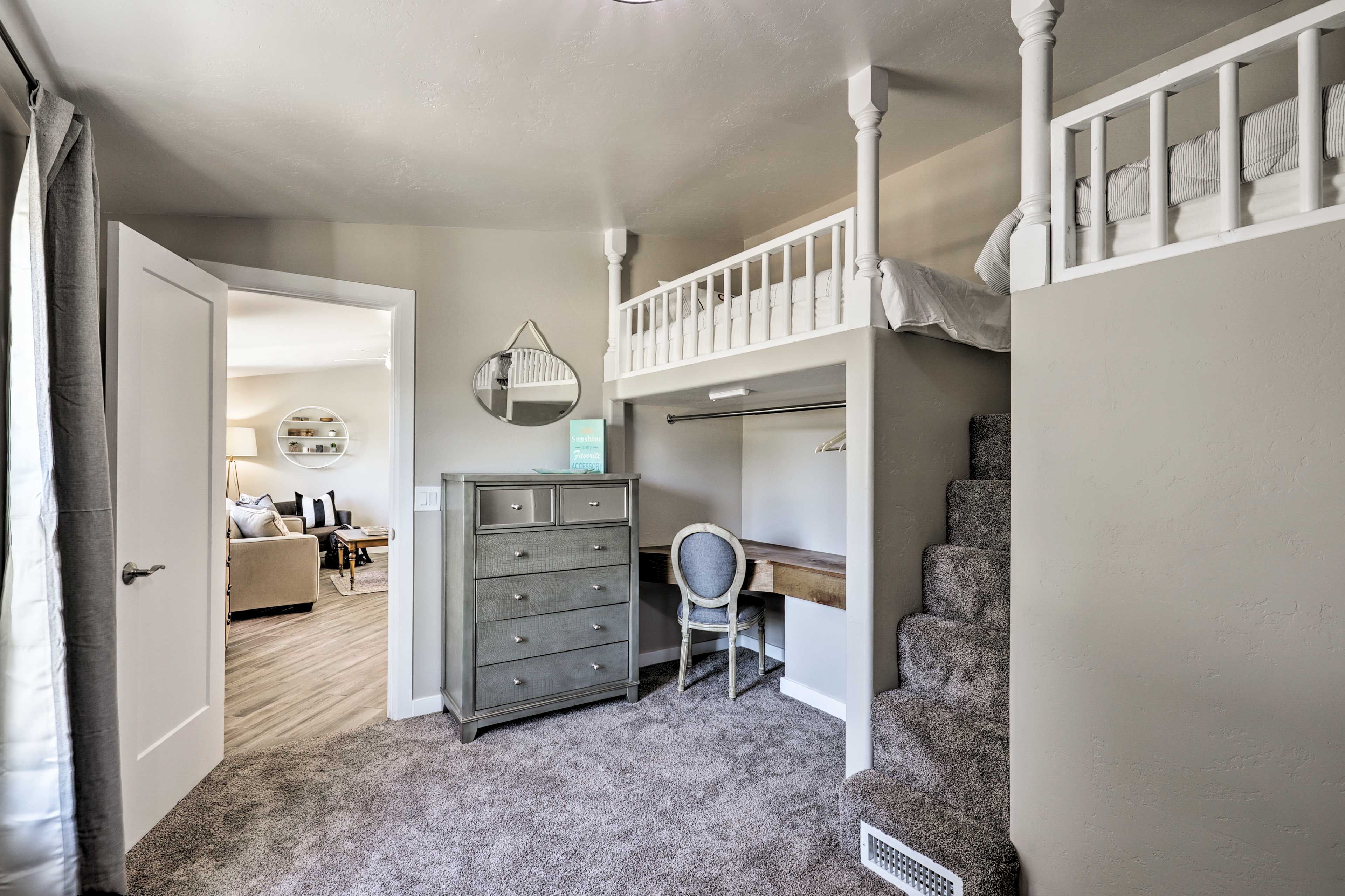 Your kids will love sleeping in these fun twin lofted beds.