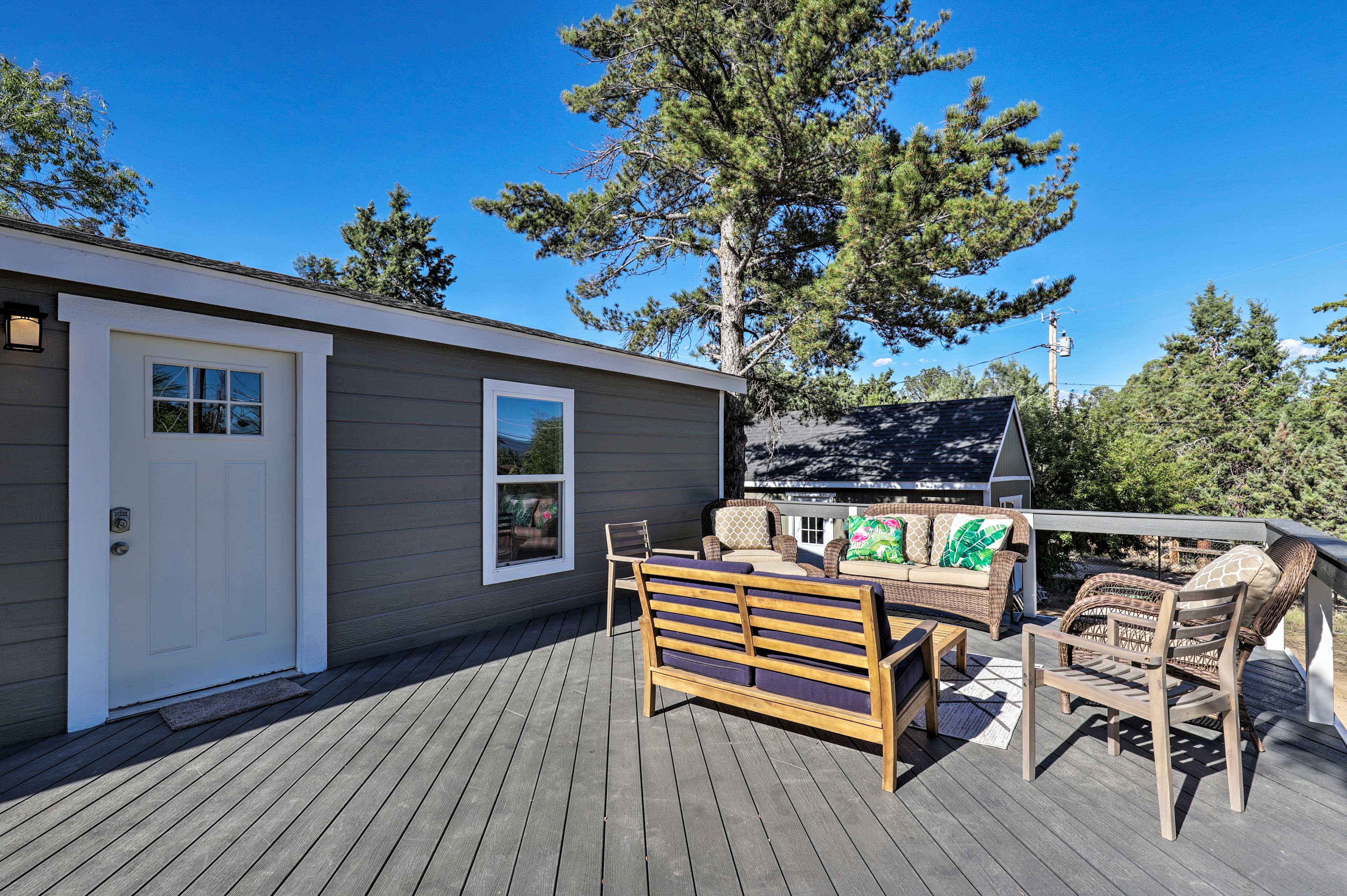 Slip out onto the deck for some fresh air.