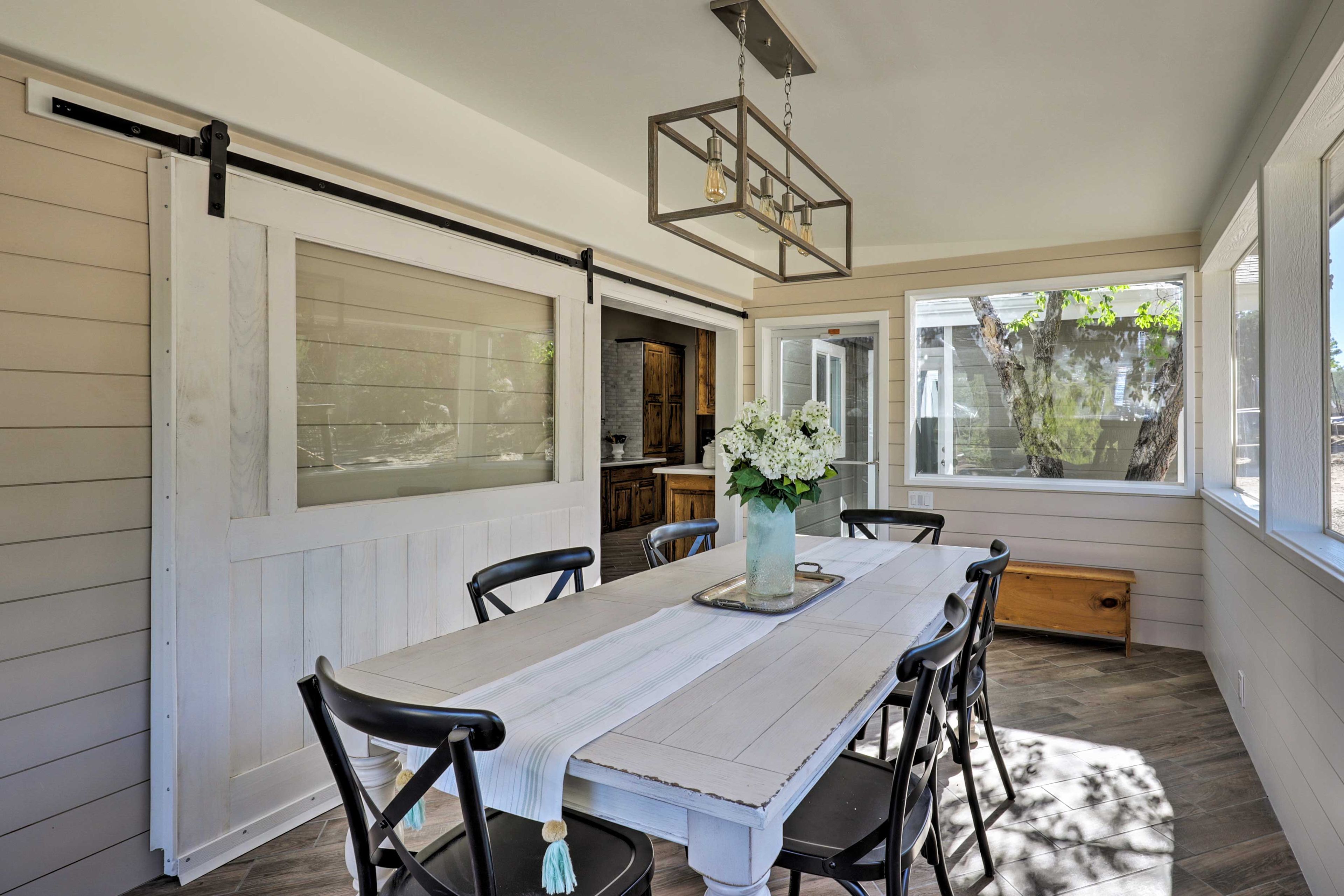 The home is ideal for a large family or friends groups of up to 10.