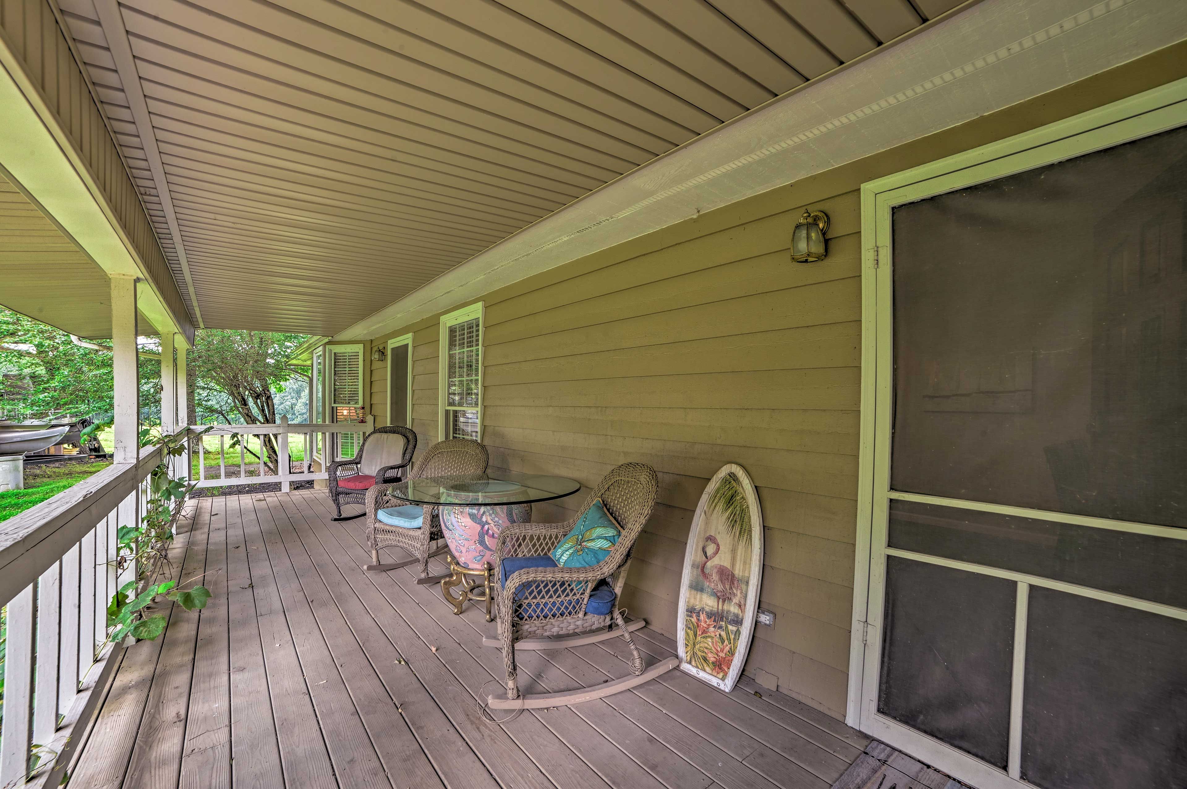 Enjoy a glass of wine on the spacious deck.