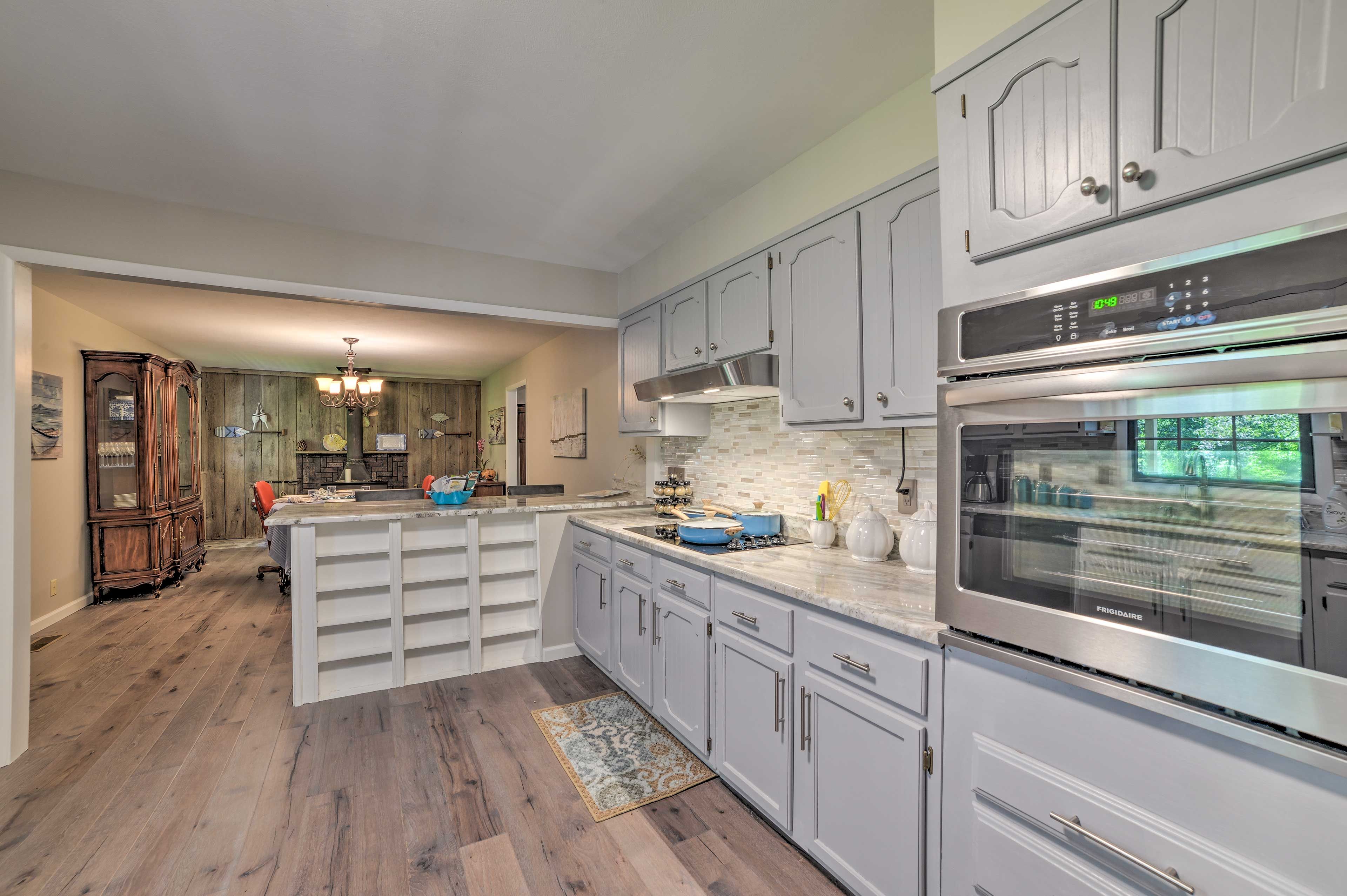 Prepare delicious meals in the sleek and modern space.