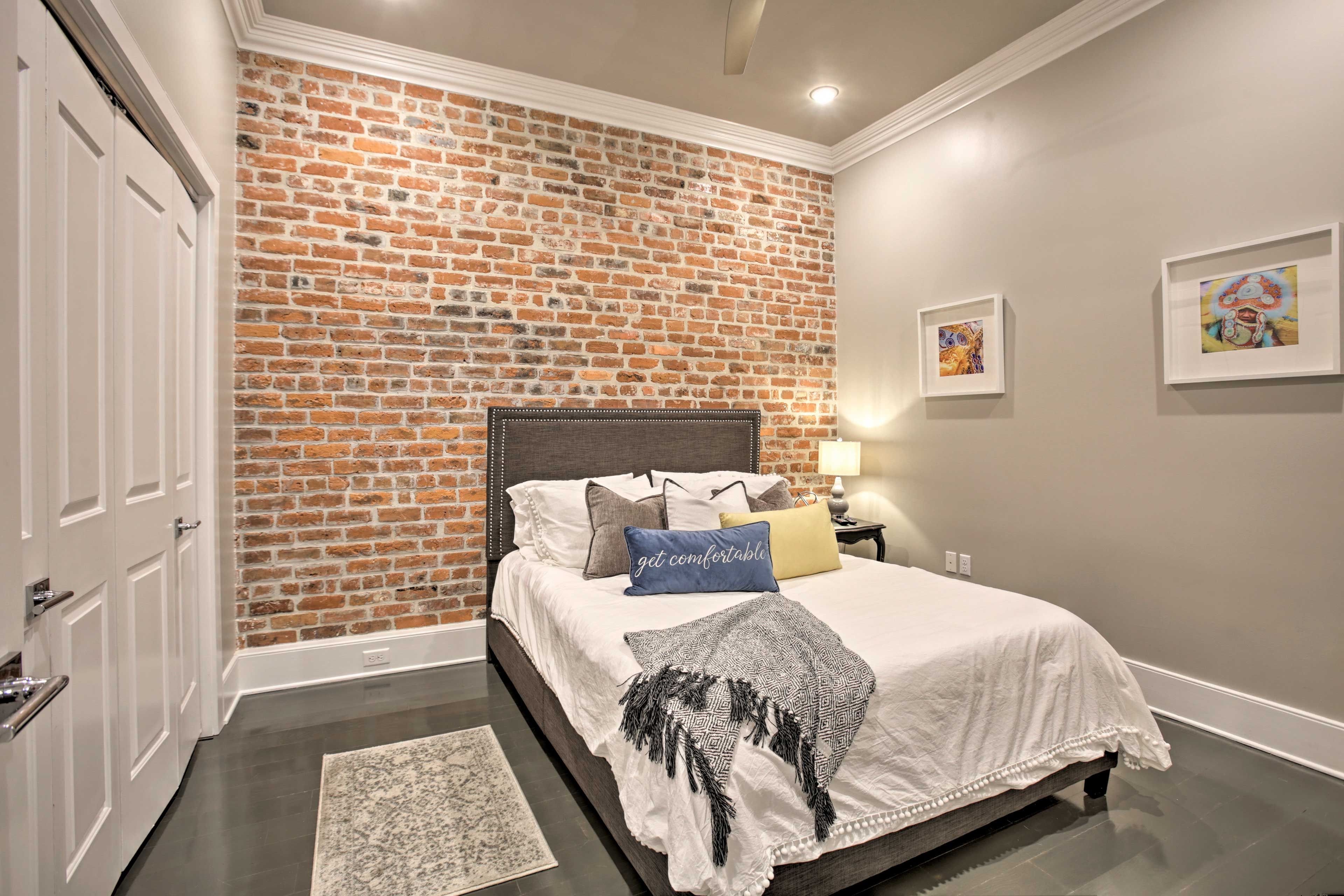 Get comfortable in this queen bed.