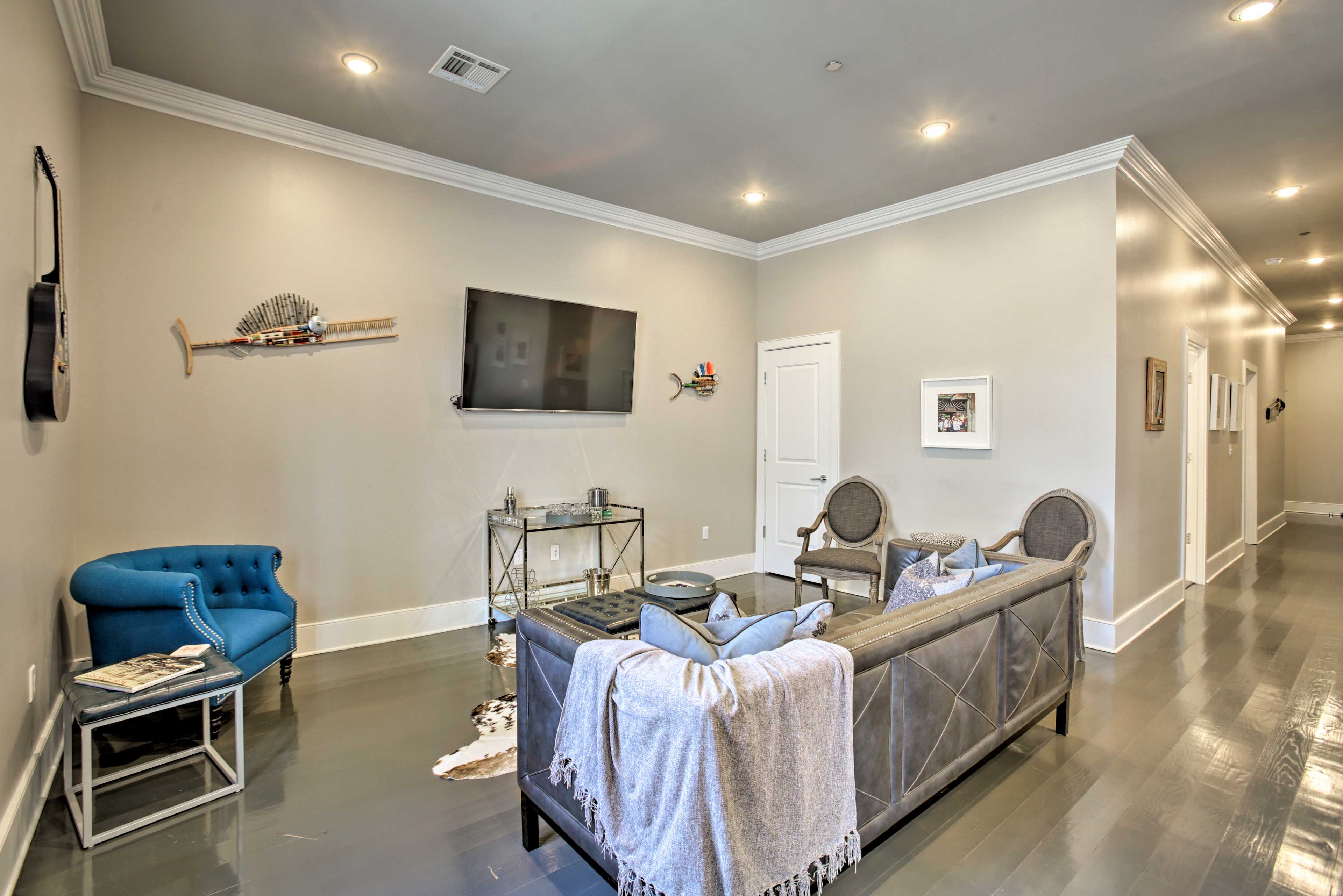 Relax in the living room and plan tomorrow's adventure.