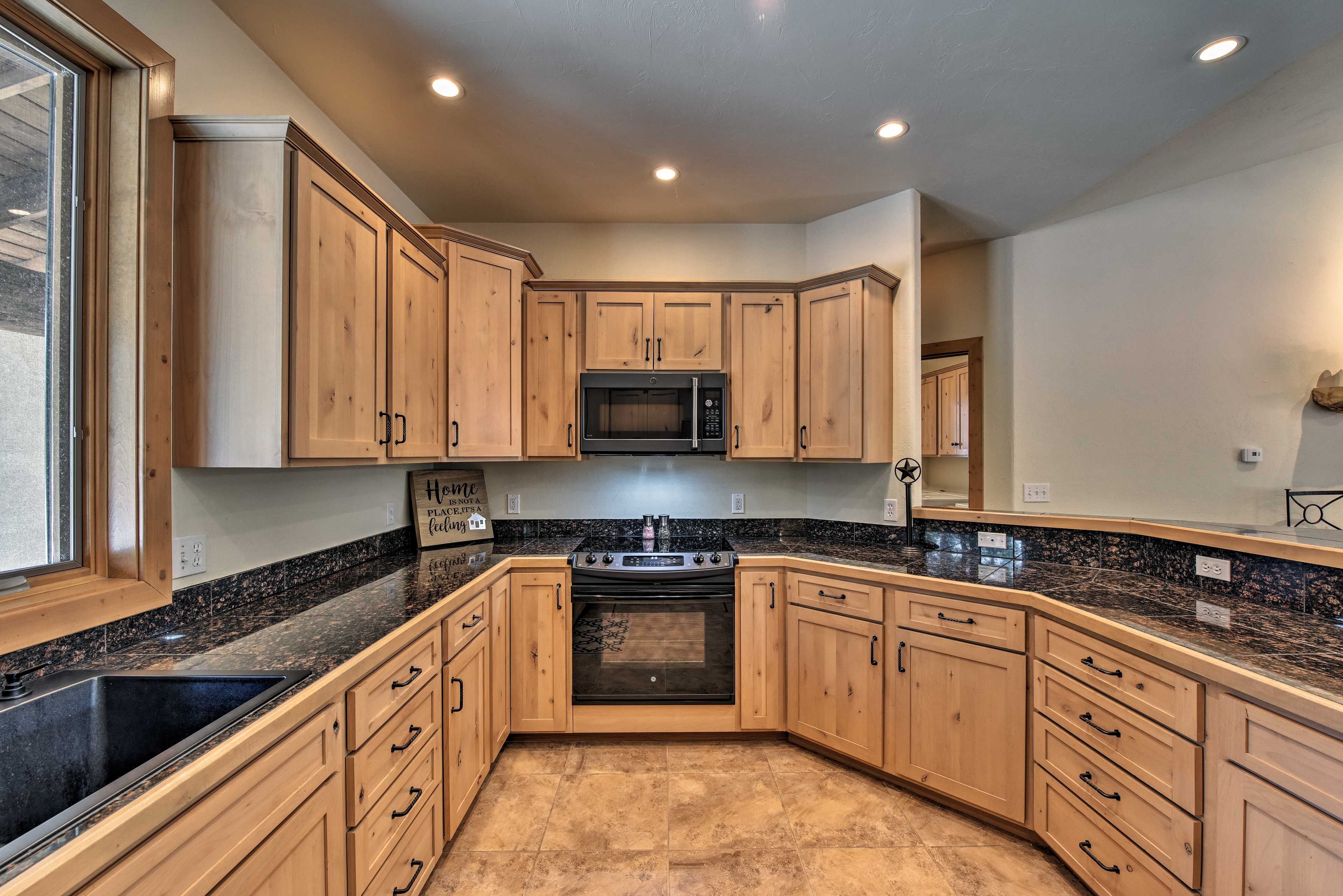The kitchen comes fully equipped with everything you need.