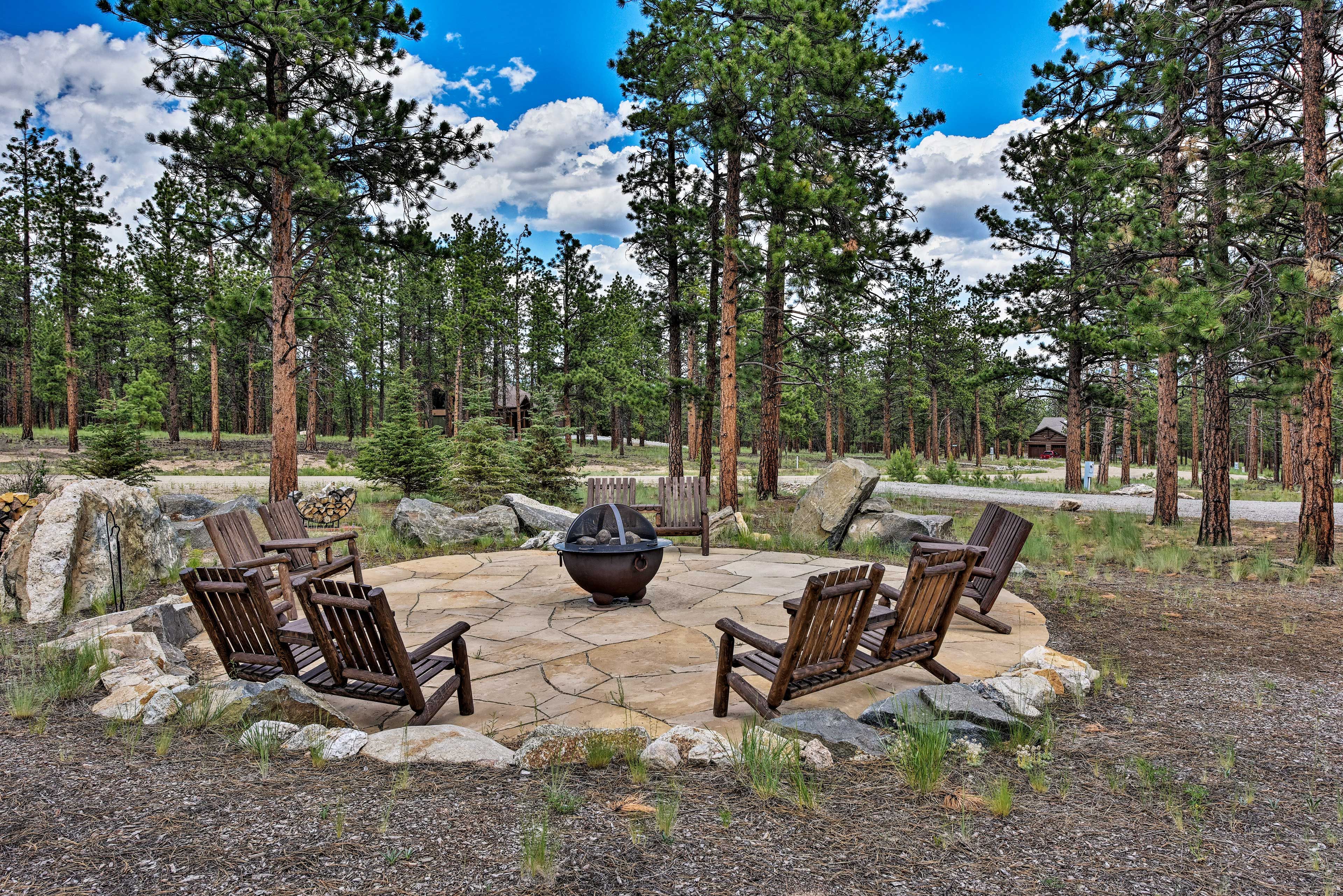 End each evening by the fire pit.