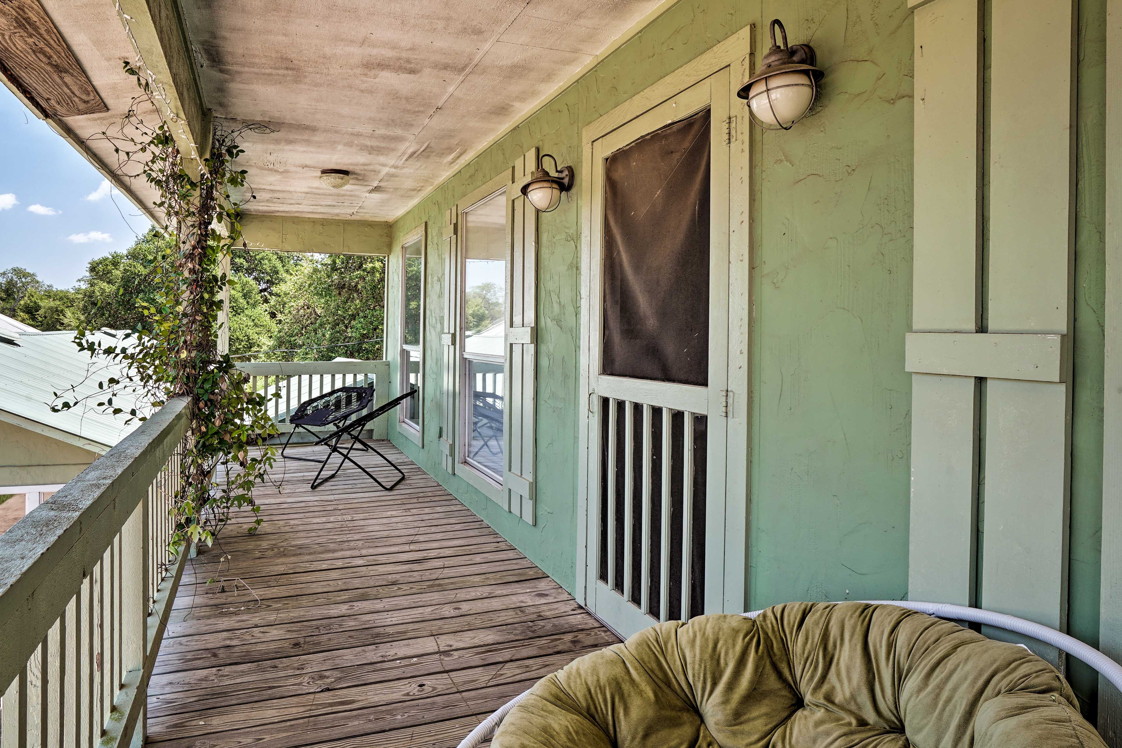 Drop into the papasan chairs as you feel your worries melt away.