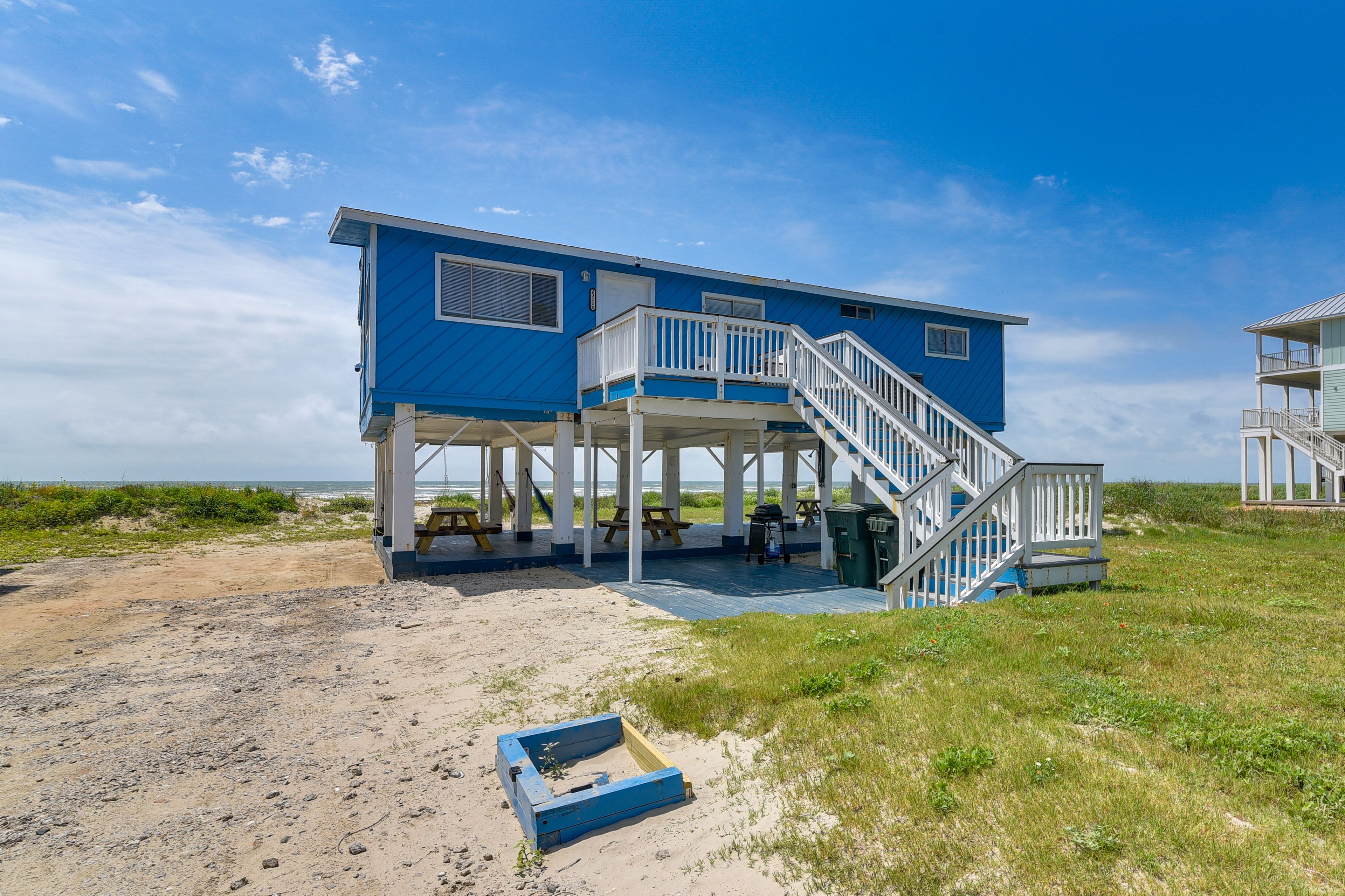 Galveston Vacation Rental | 3BR | 2BA | 1,056 Sq Ft | Stairs to Enter