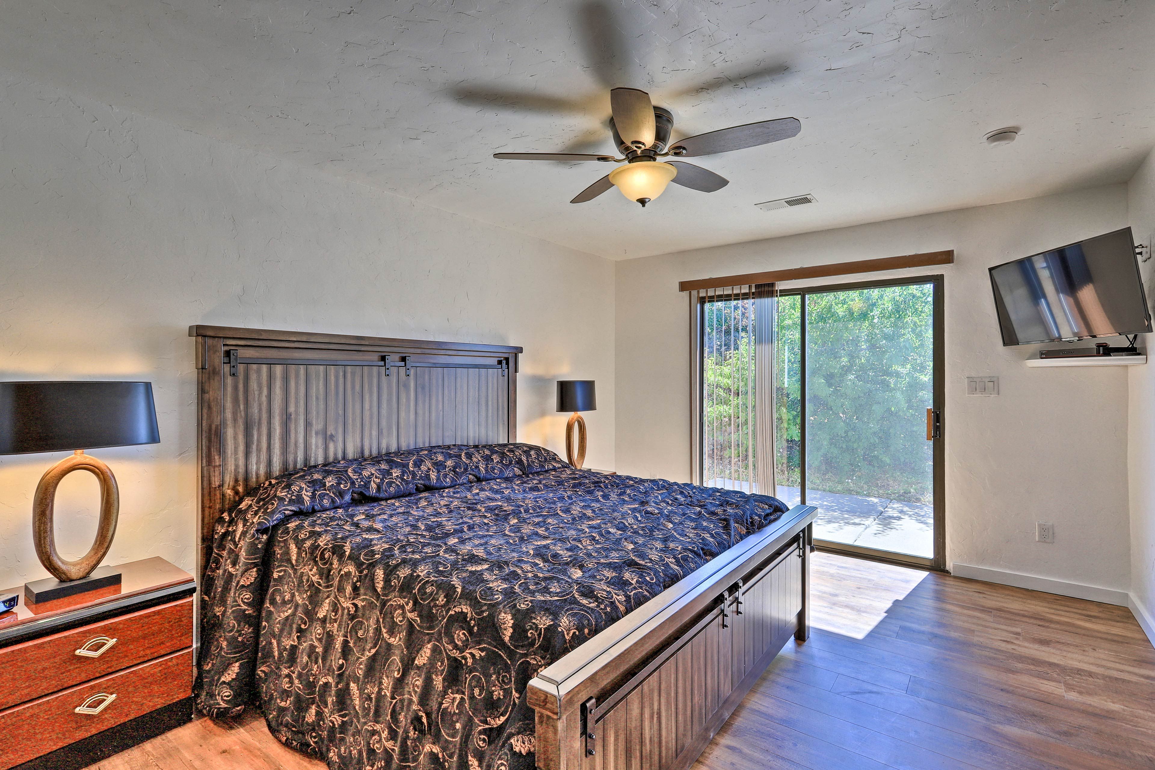 Cuddle up in this king-sized bed!