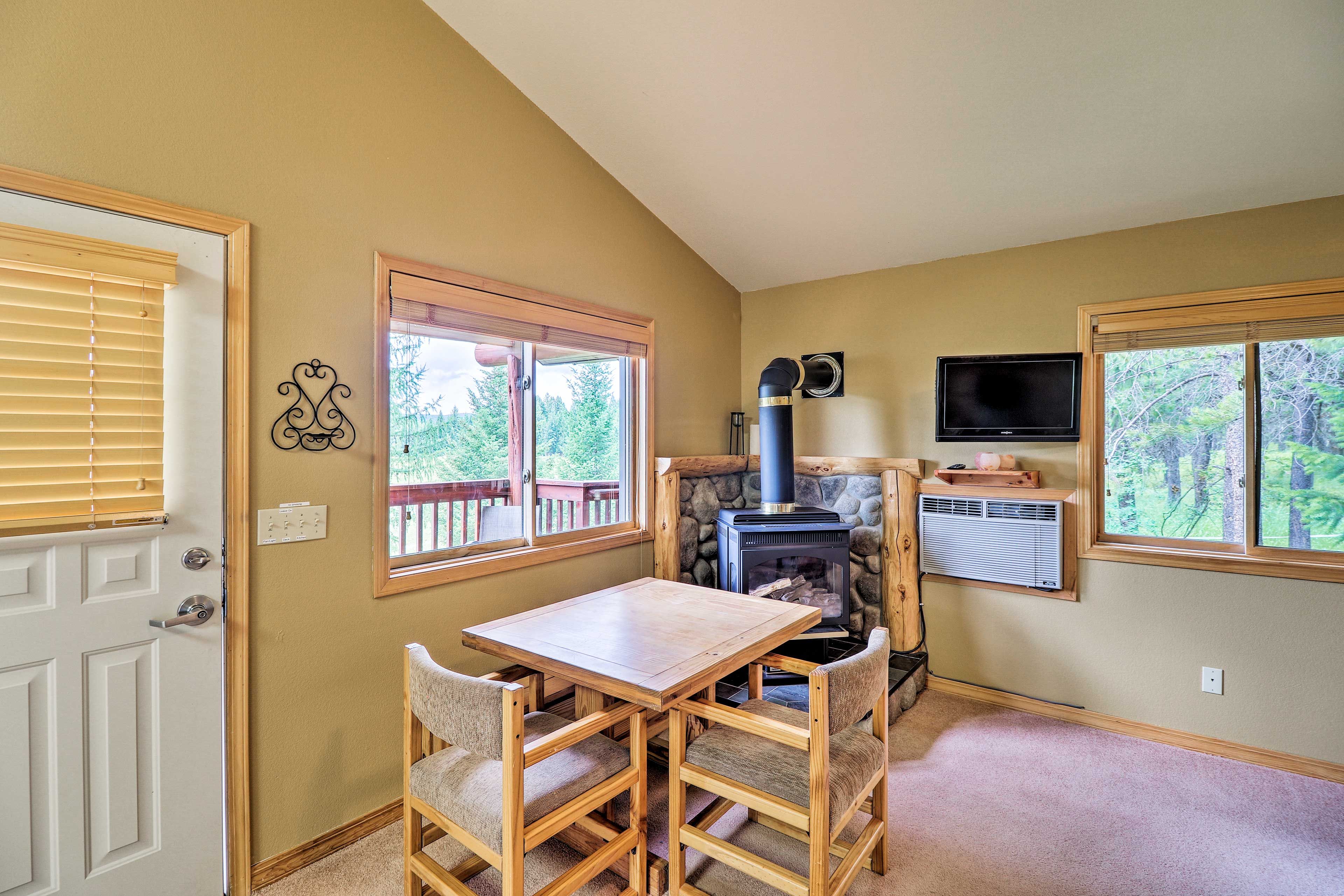 Enjoy home-cooked meals at the dining table.