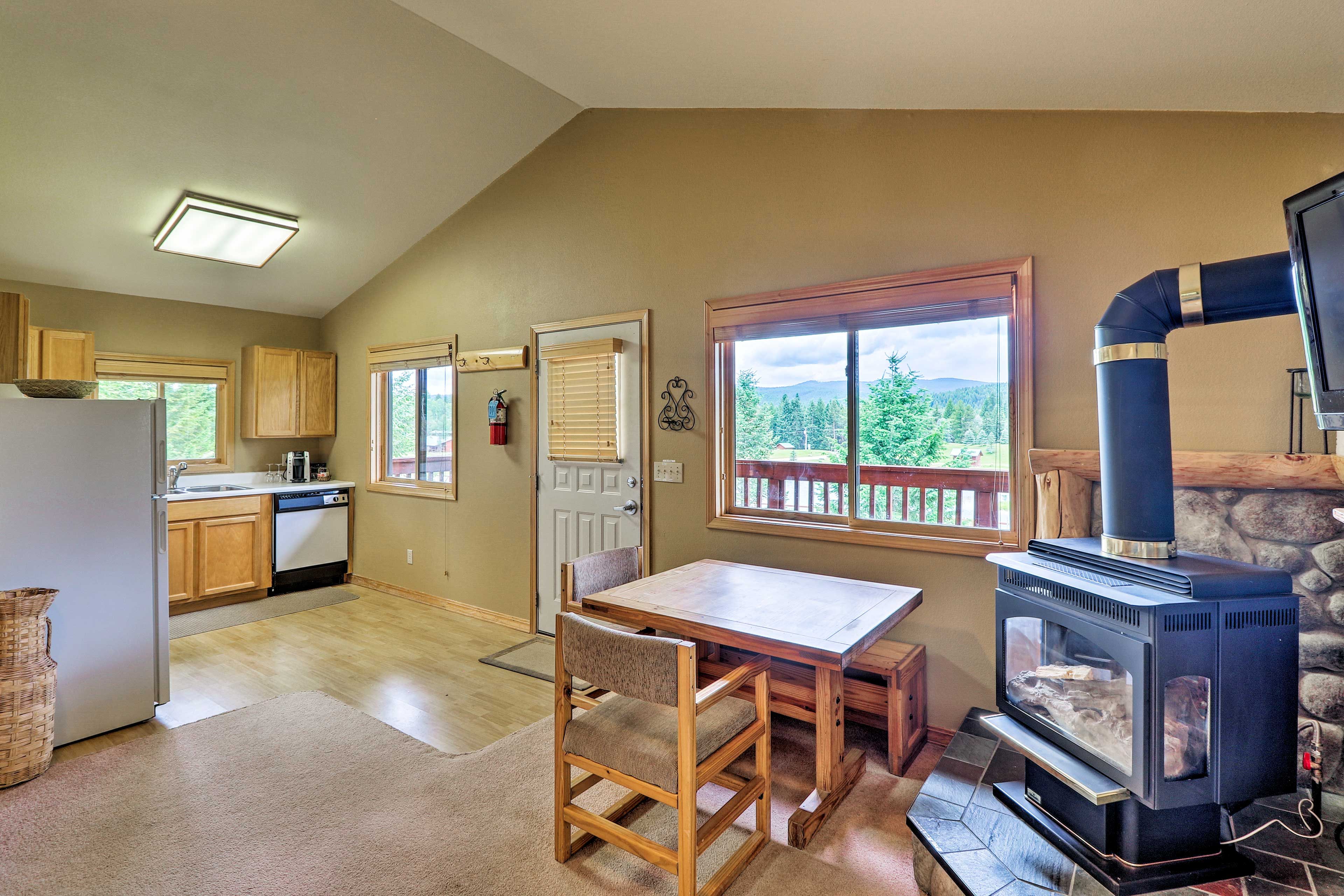 Light the gas stove to stay warm.