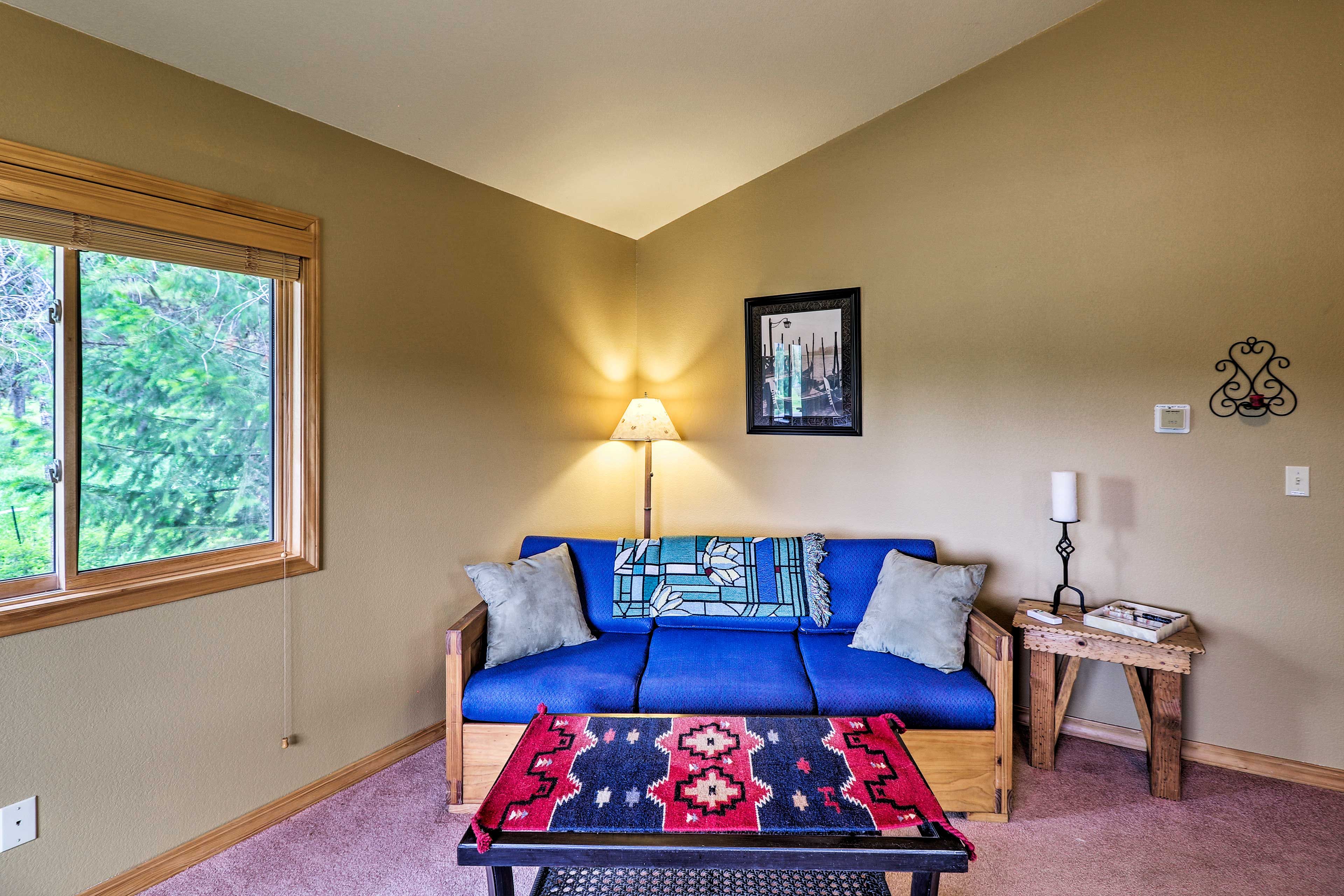 After a day of hiking, rest of the sofa.