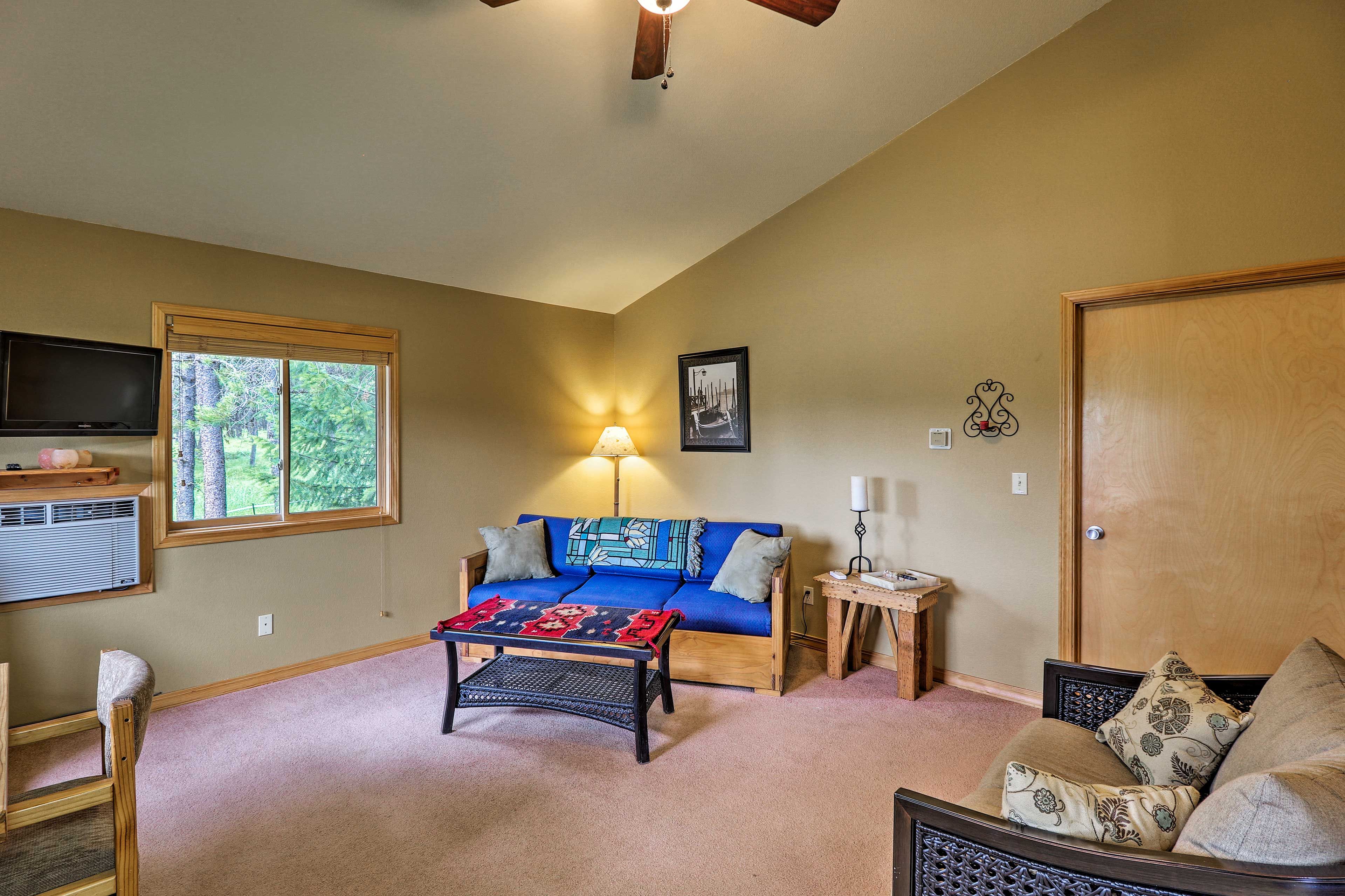 There's 1 bedroom, 2 bathrooms, a sleeper sofa, and space for 4.