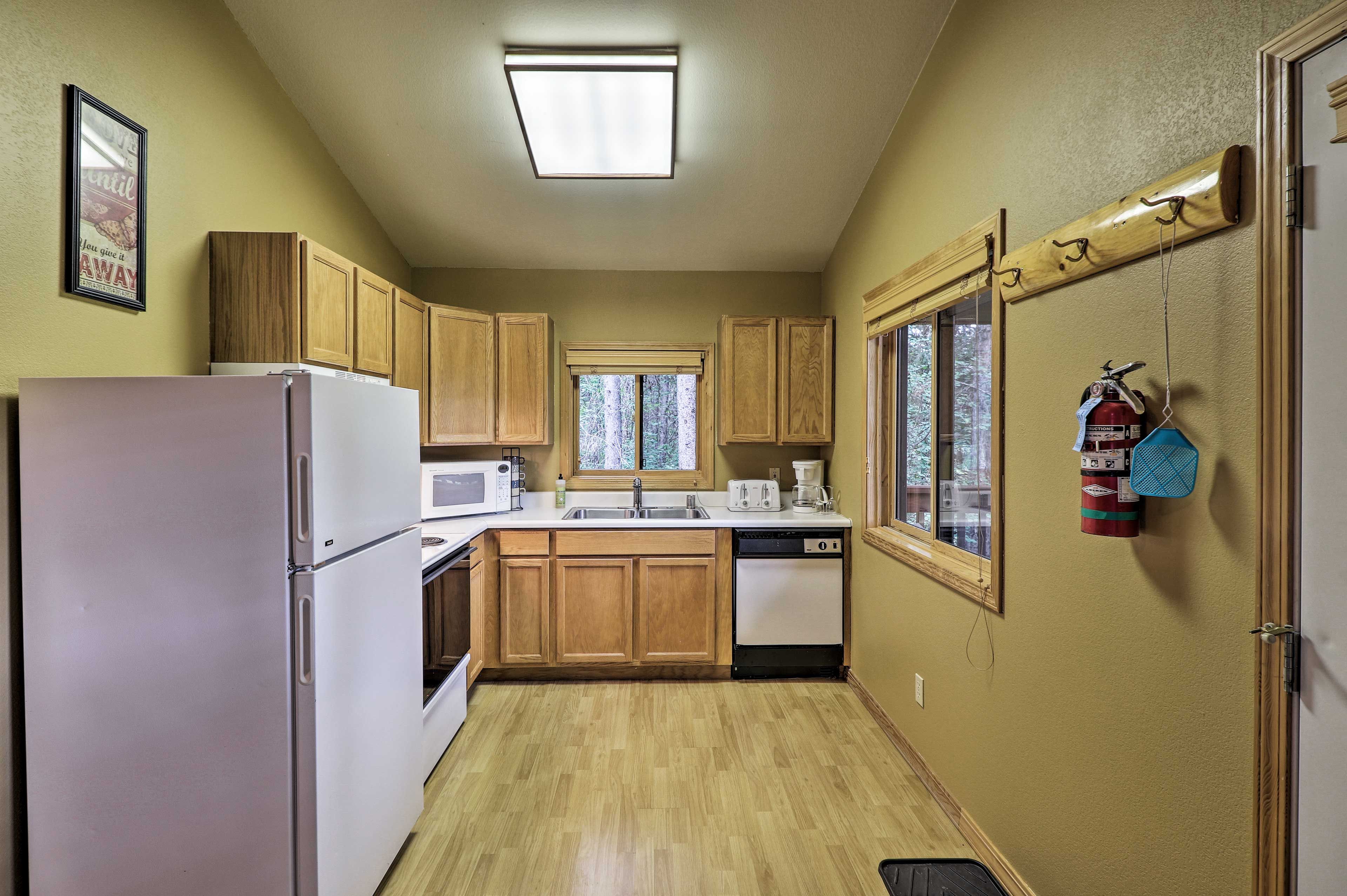 Prepare home-cooked favorites in the fully equipped kitchen.