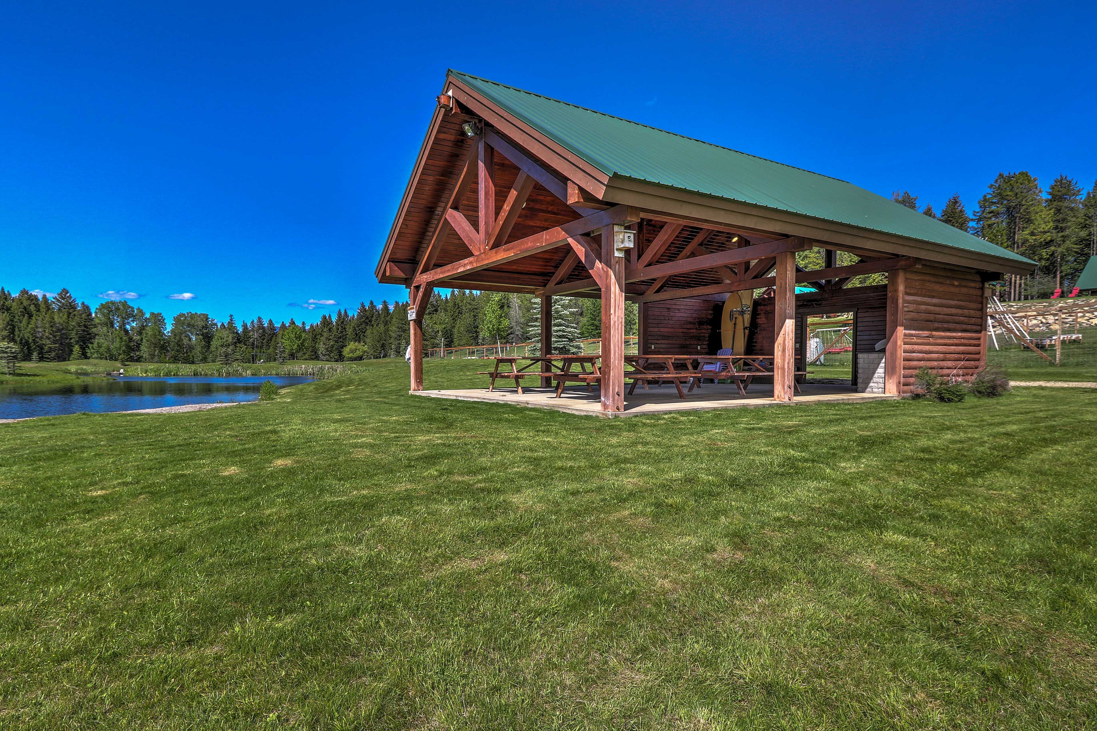 Enjoy lunch under the pavilion.