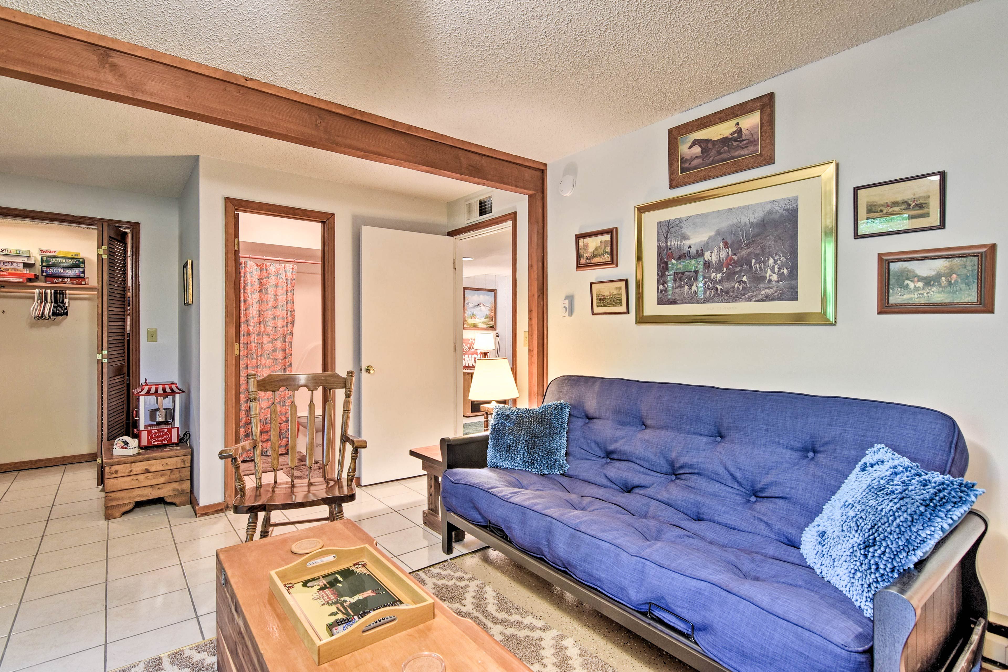 This living area features 2 sleeper sofas.