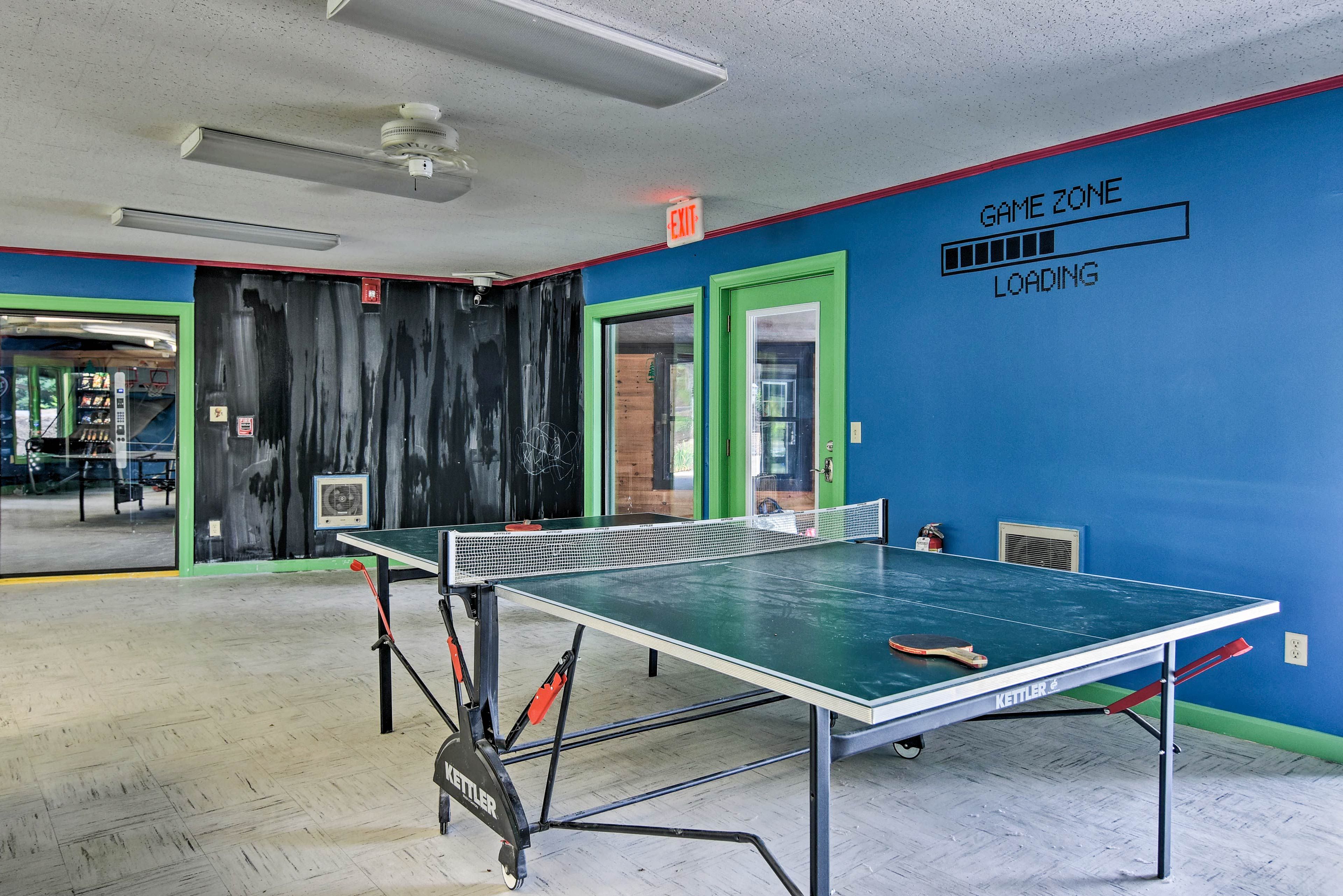 The game room ensures hours of entertainment.