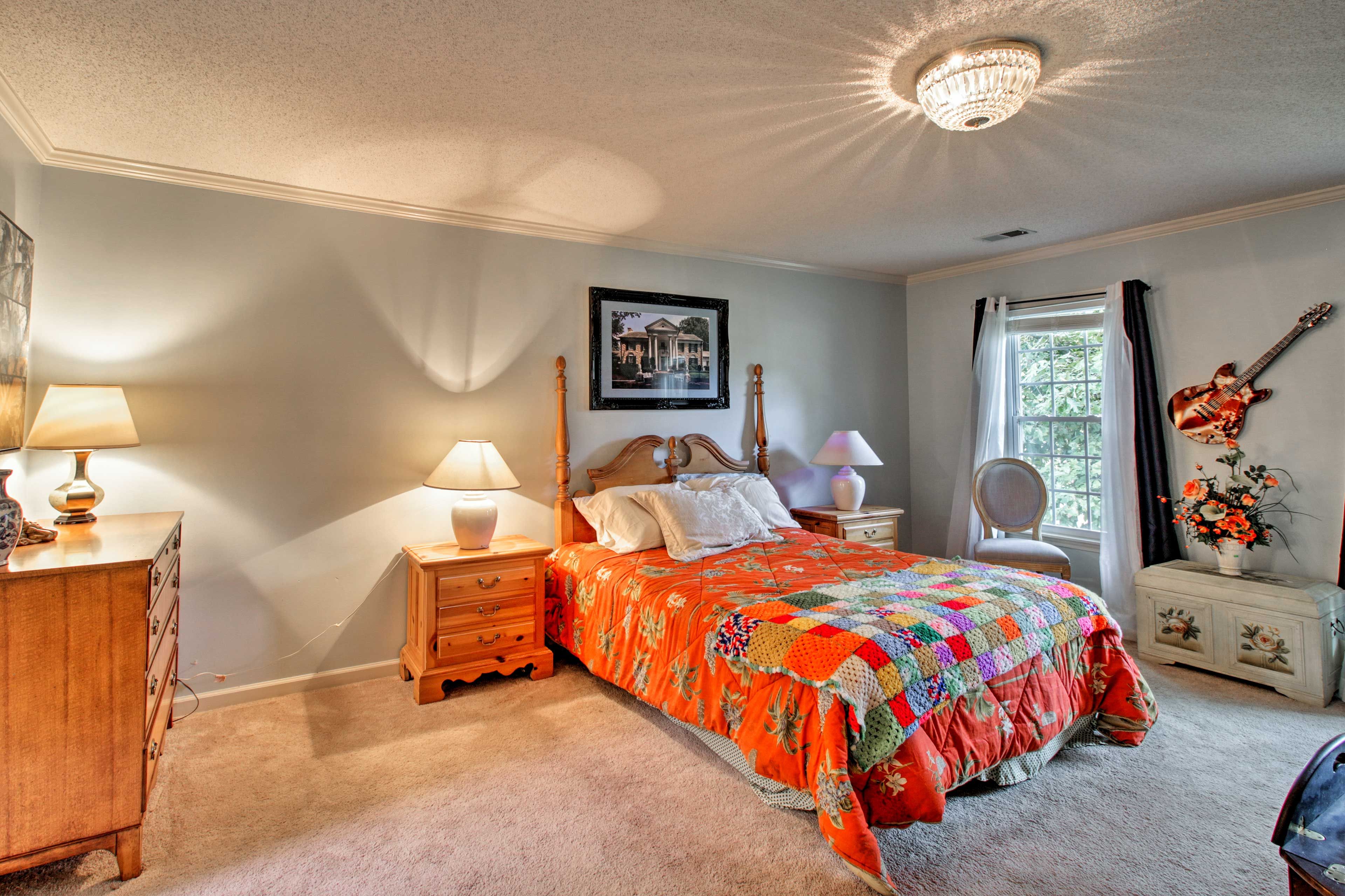 Two guests call fall asleep easily on this full bed.