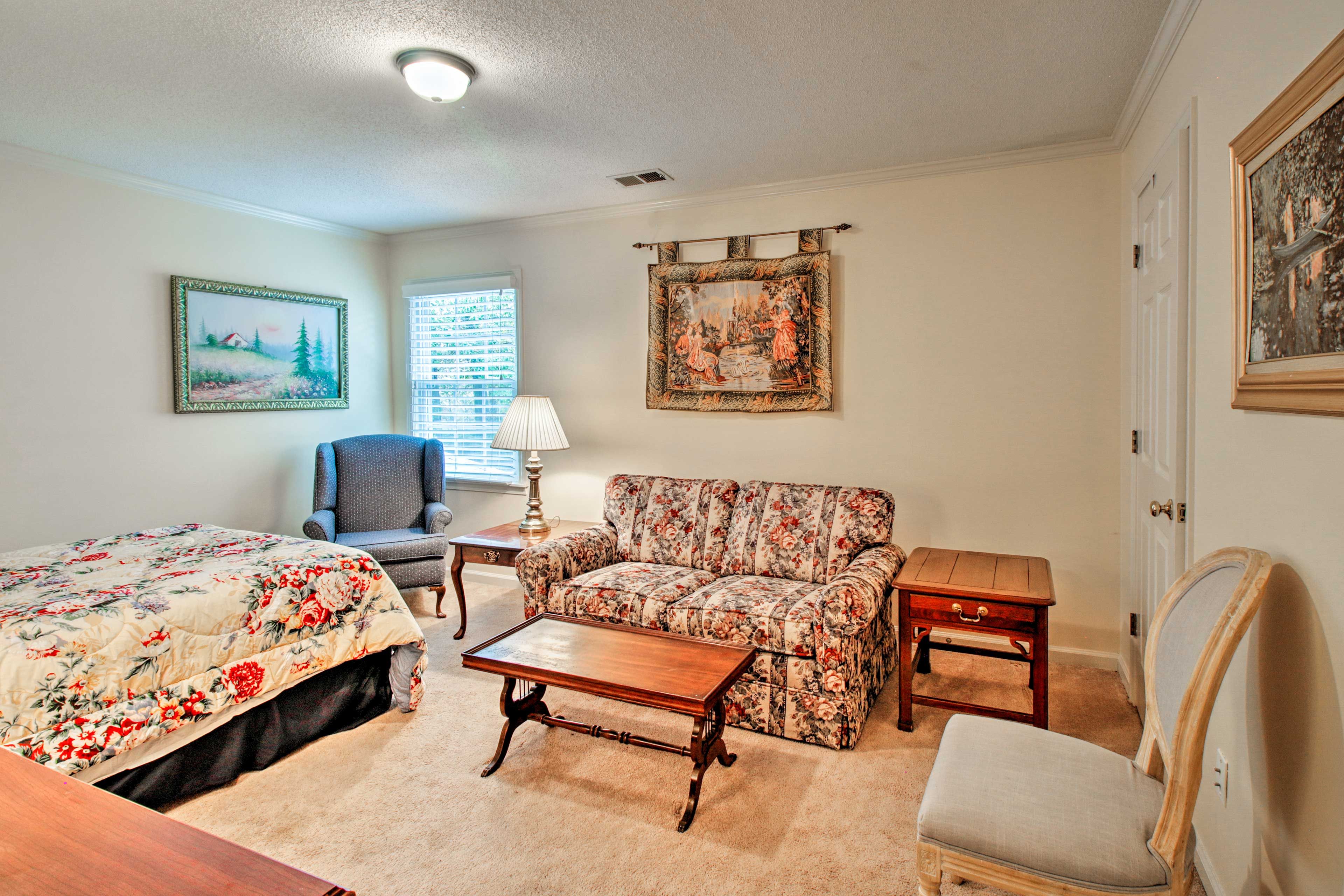 Wake up to the sunlight beaming in.