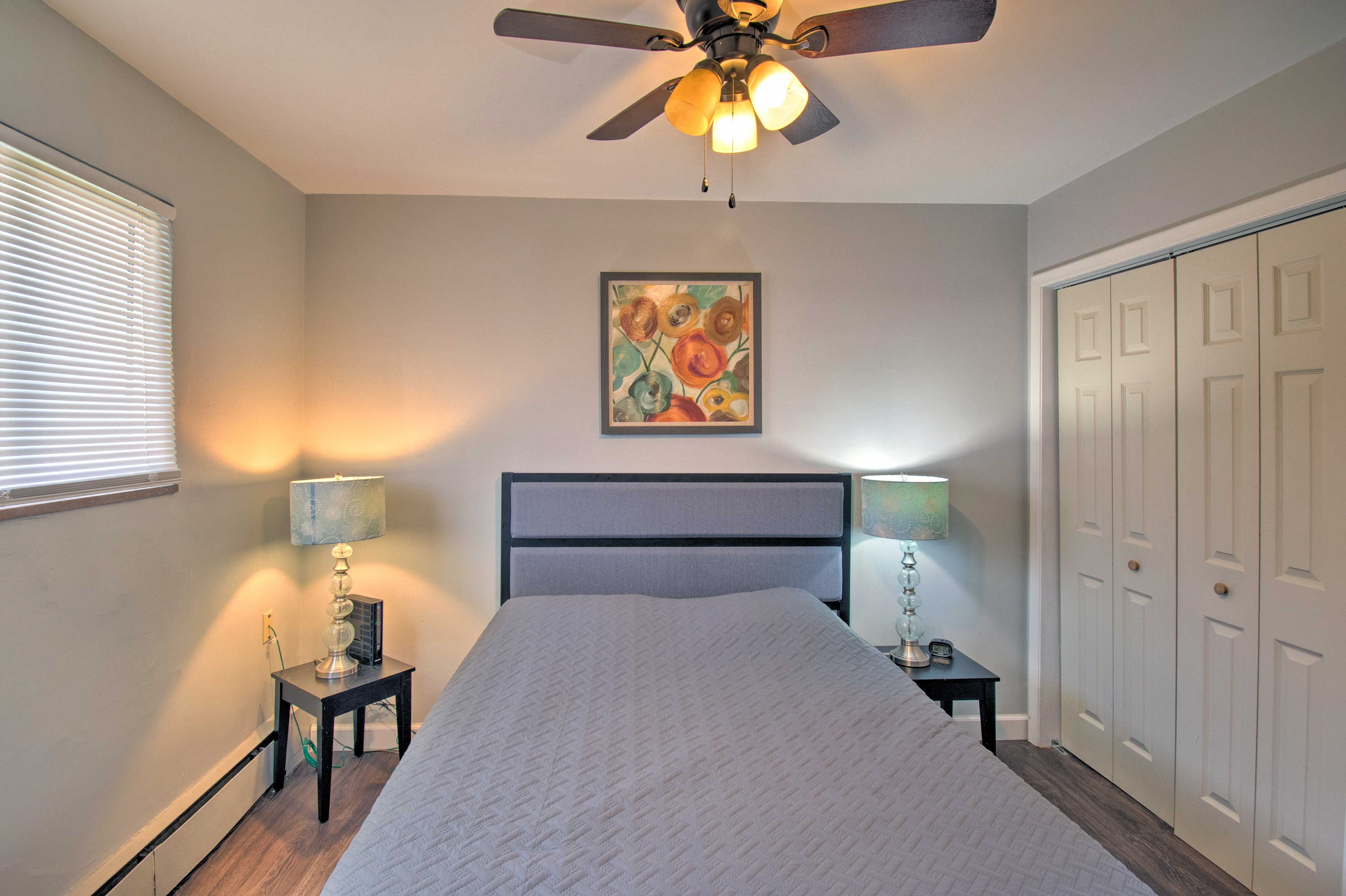 Keep the bedside lamps on until you're both in bed so you don't stub toes.
