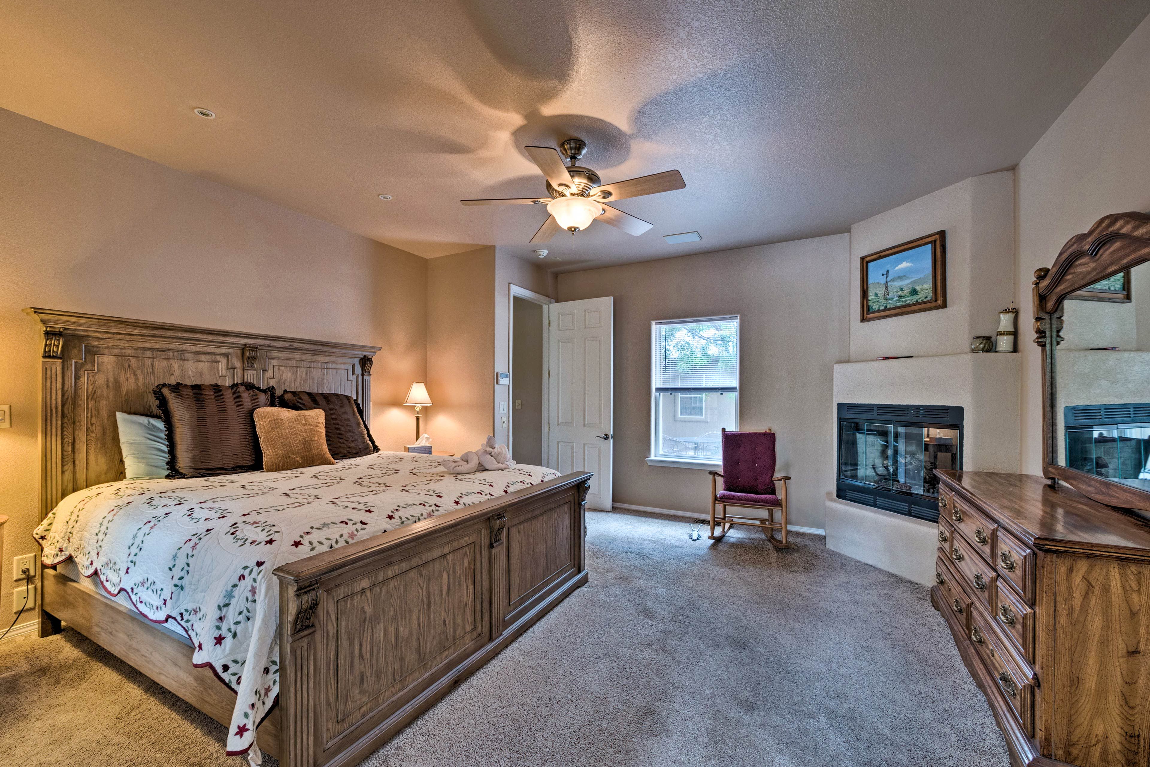 Bedroom 1 | King Bed | Gas Fireplace