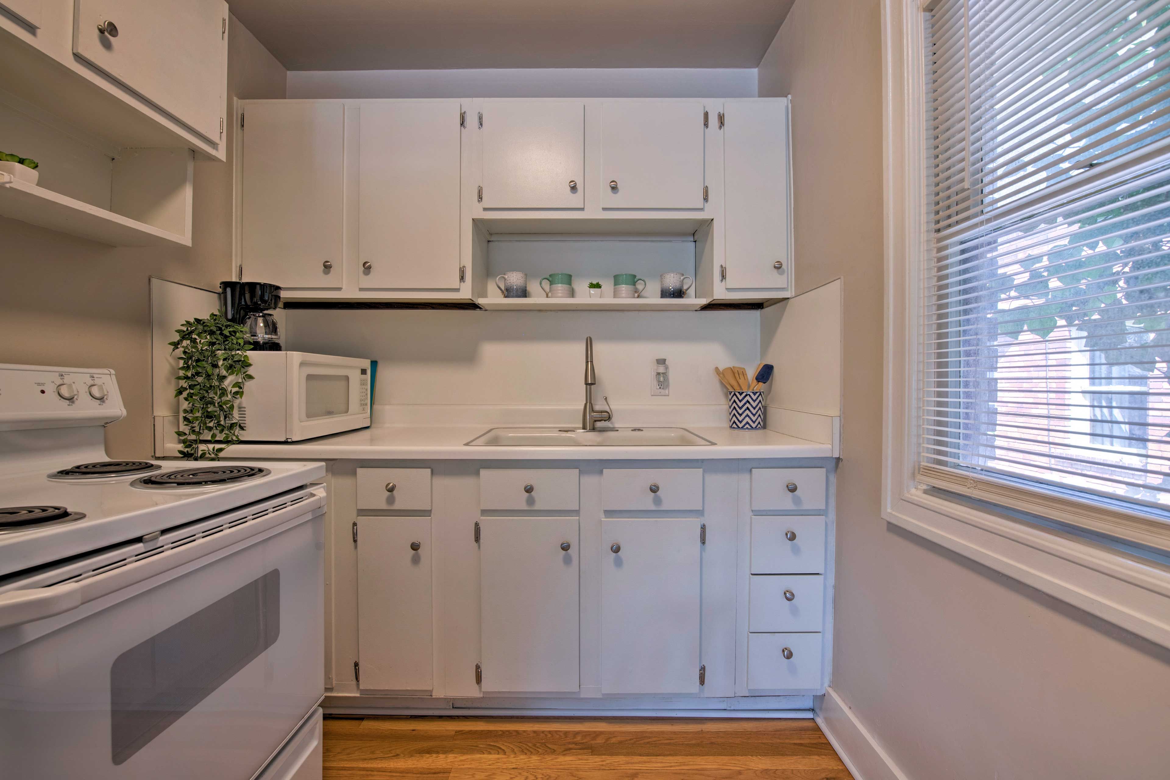 Whip up a hearty breakfast in the well-equipped kitchen.