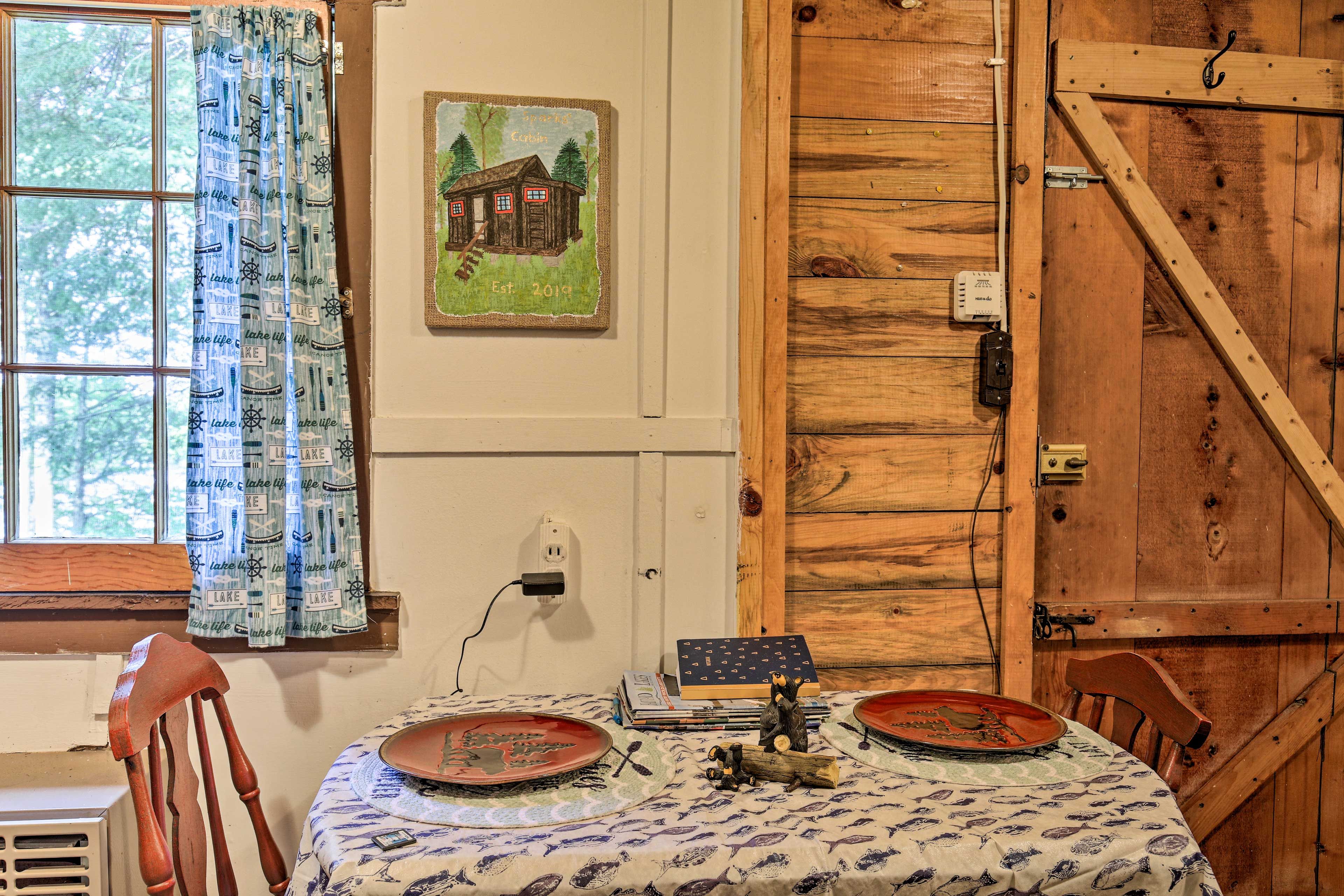 Share a meal at the quaint kitchen table.