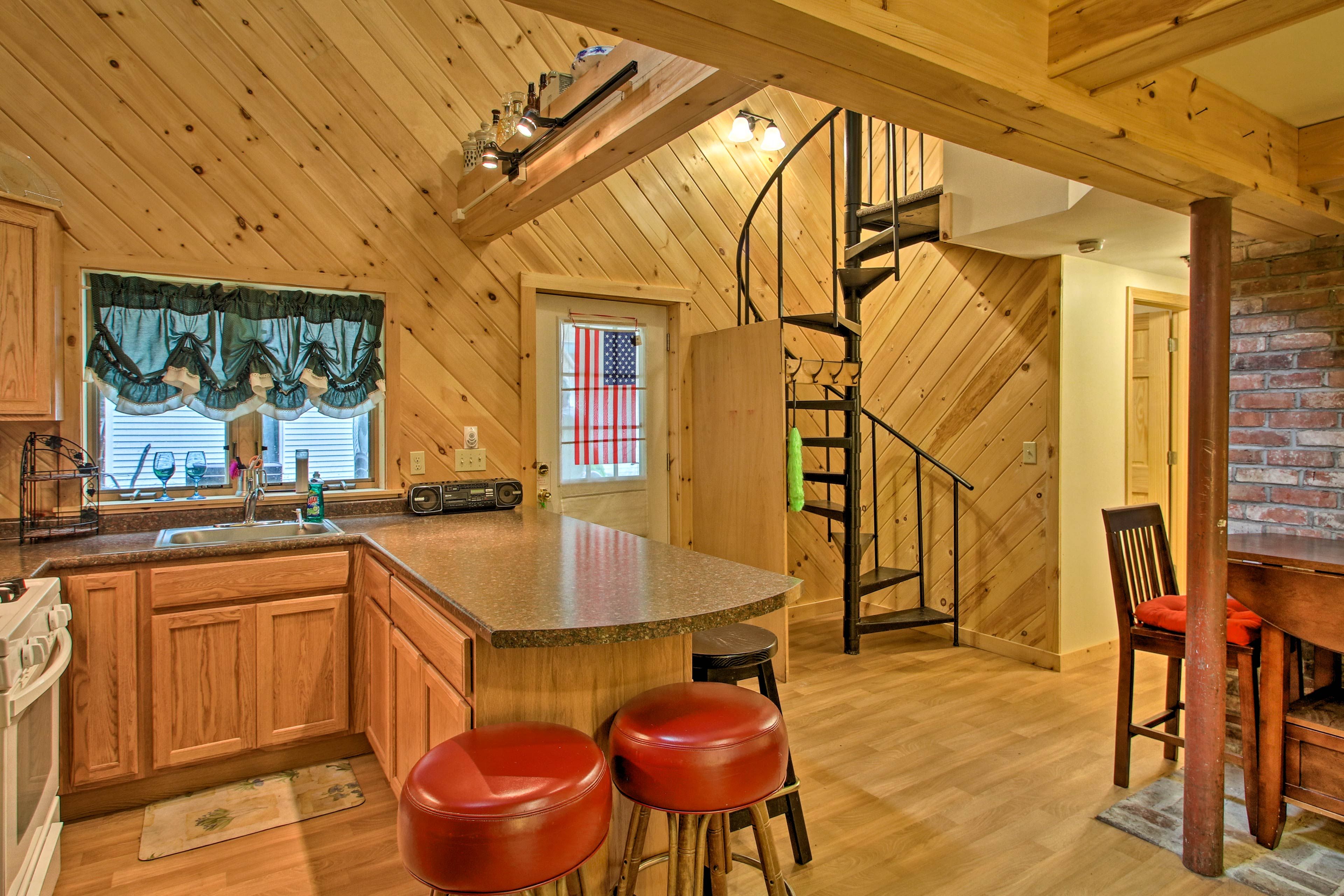 The living space boasts an airy layout to accommodate your whole group.